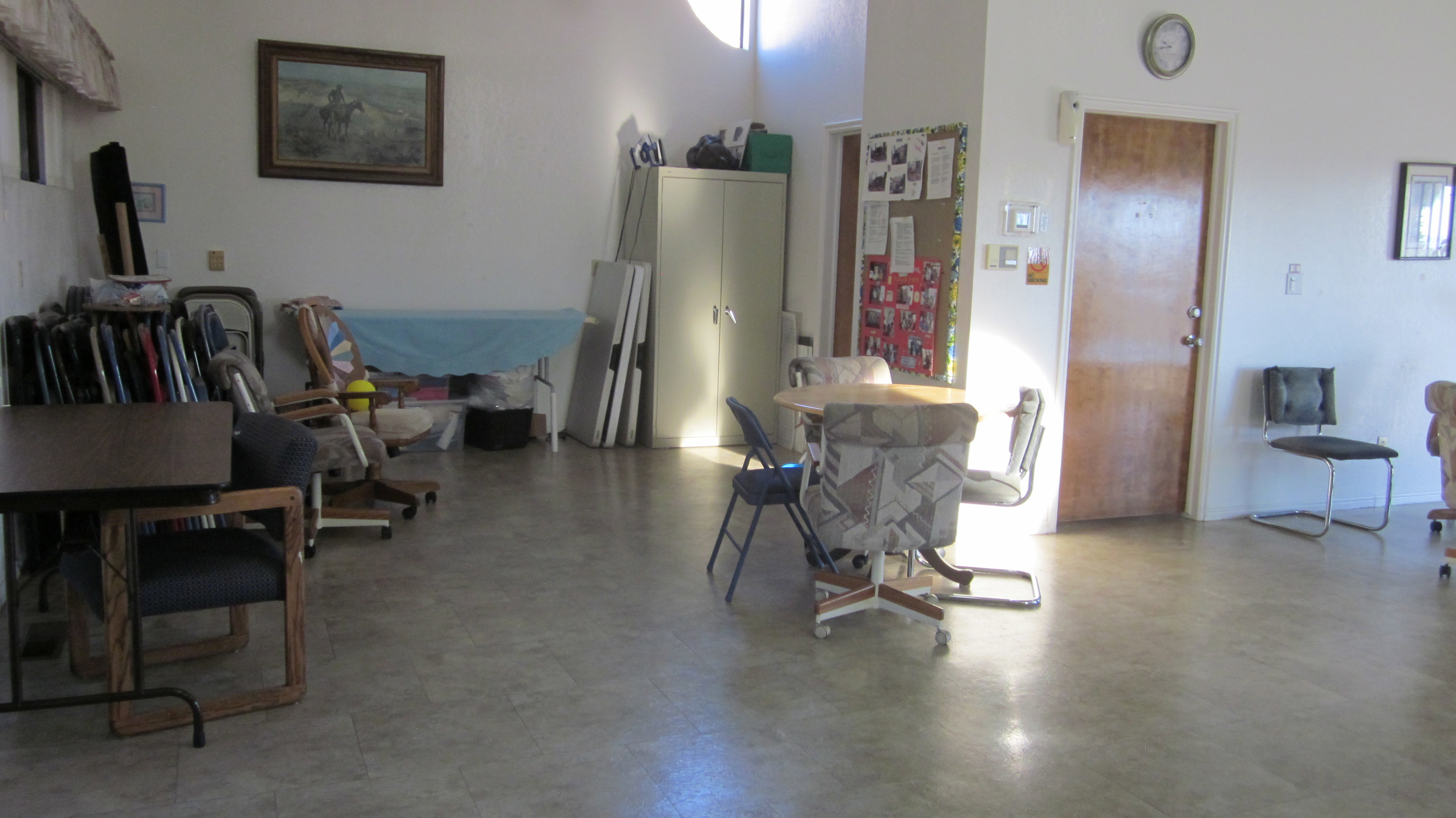 Spacious interior with smooth concrete flooring and high ceilings