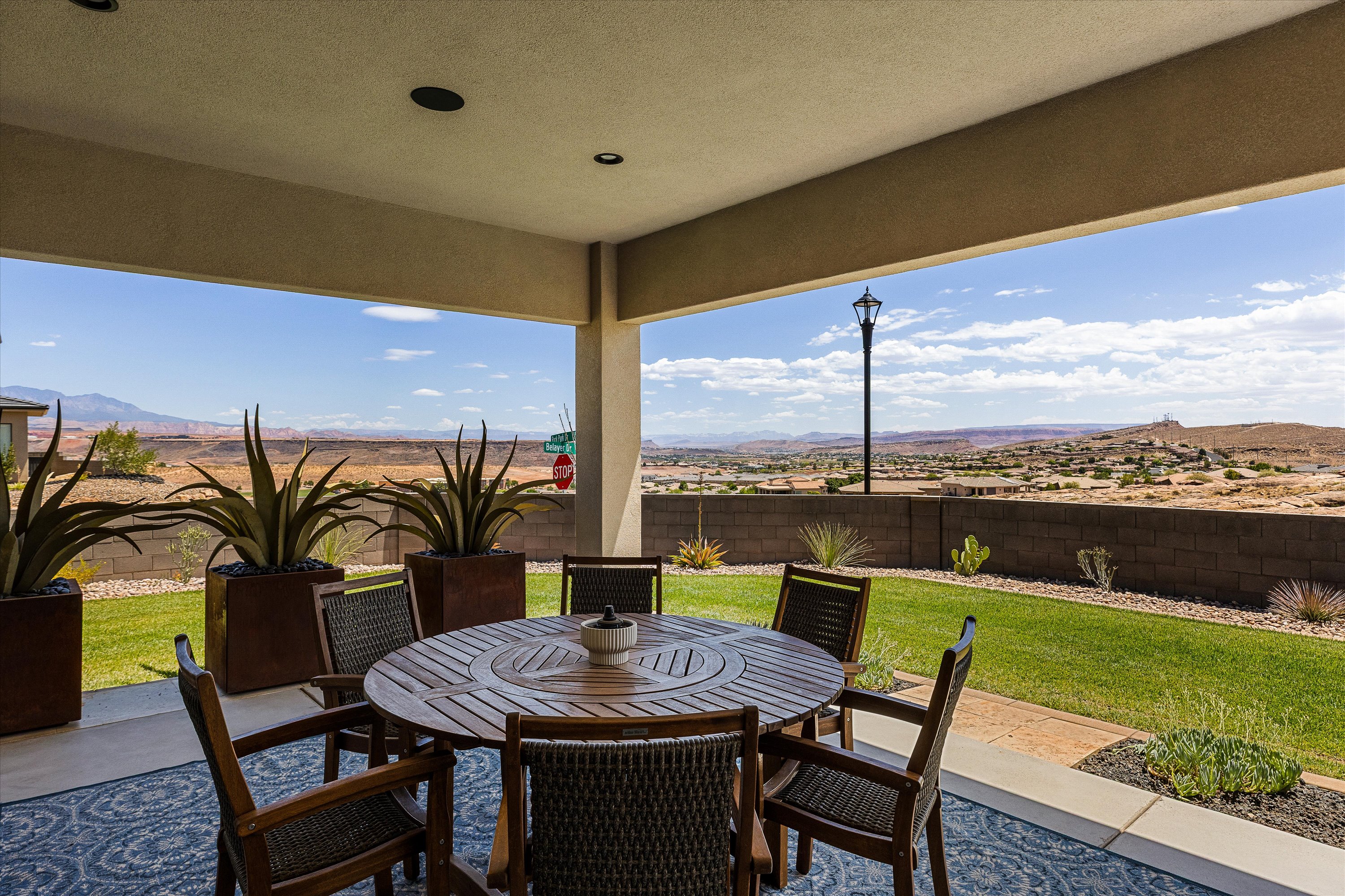 Large Shaded Patio with 4 Speakers