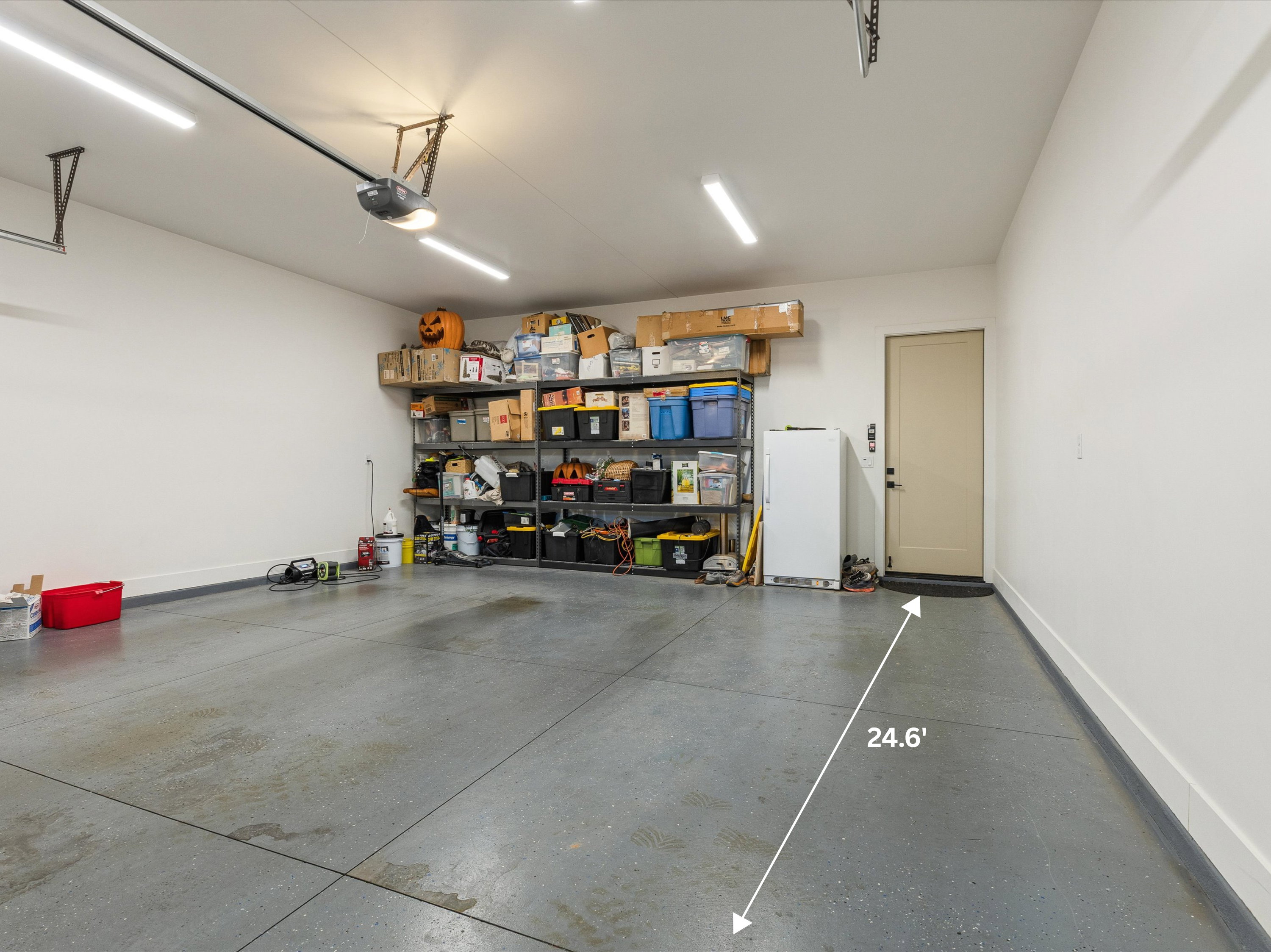 Spacious Garage with Epoxy Floor