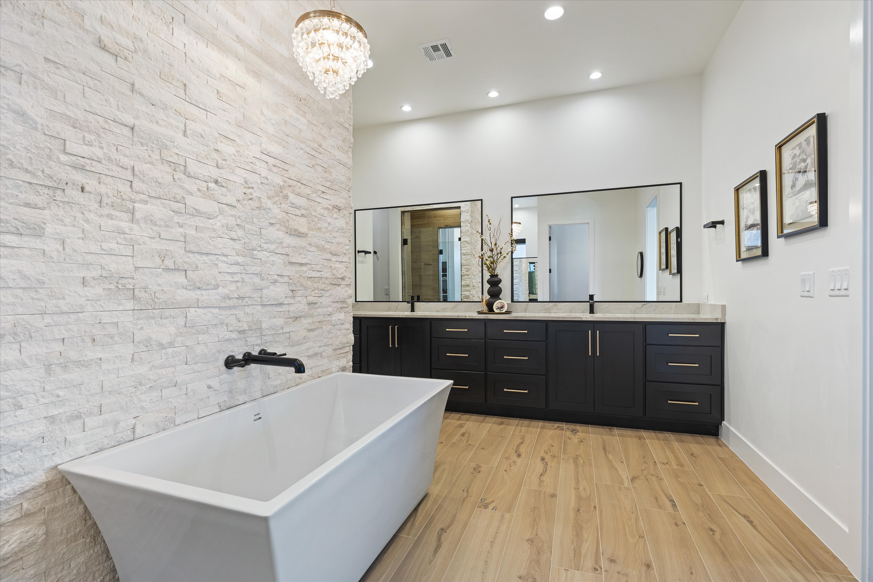 Primary Bathroom with Dual Sinks and  Lots of Storage