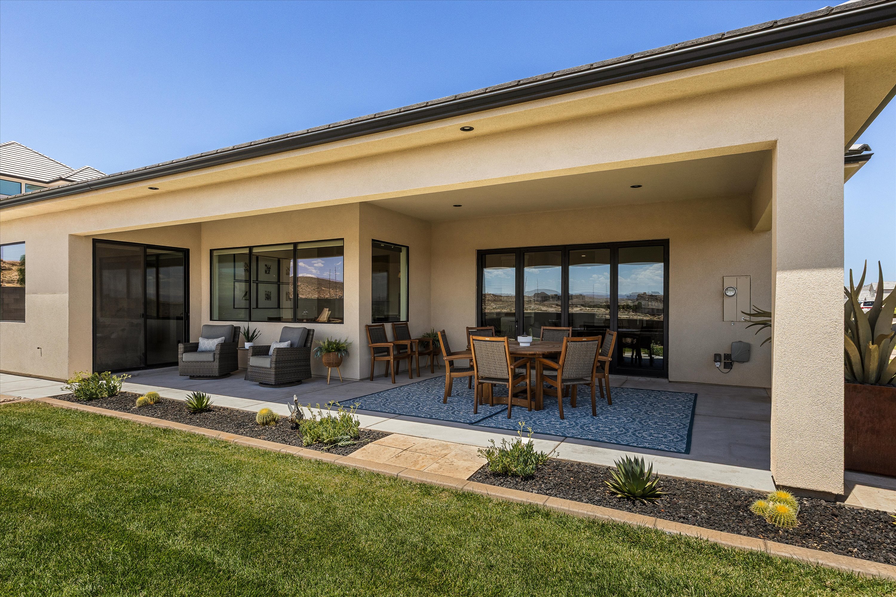 Large Patio with Speakers and Lighting