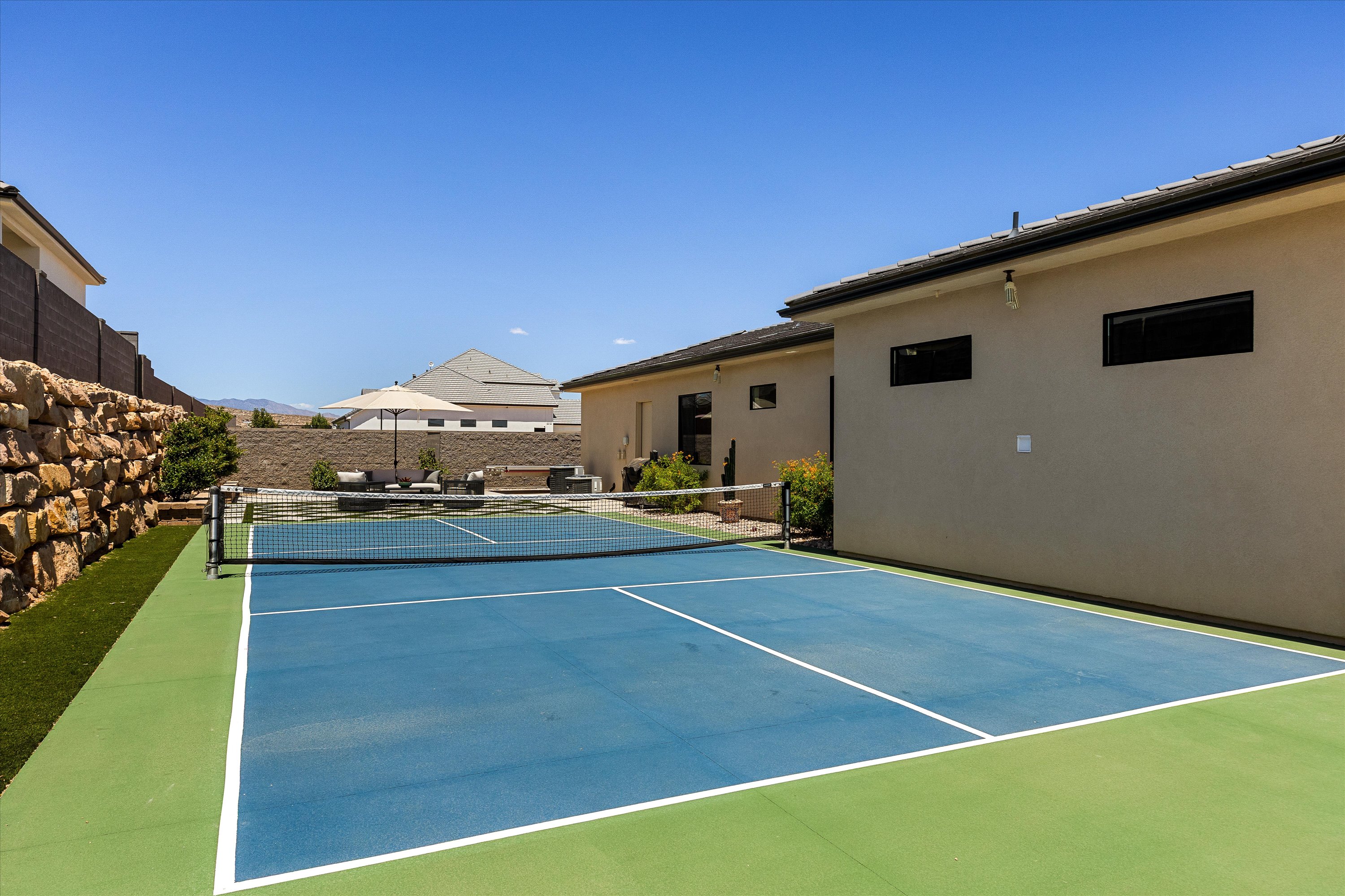 Pickleball Court with Lighting