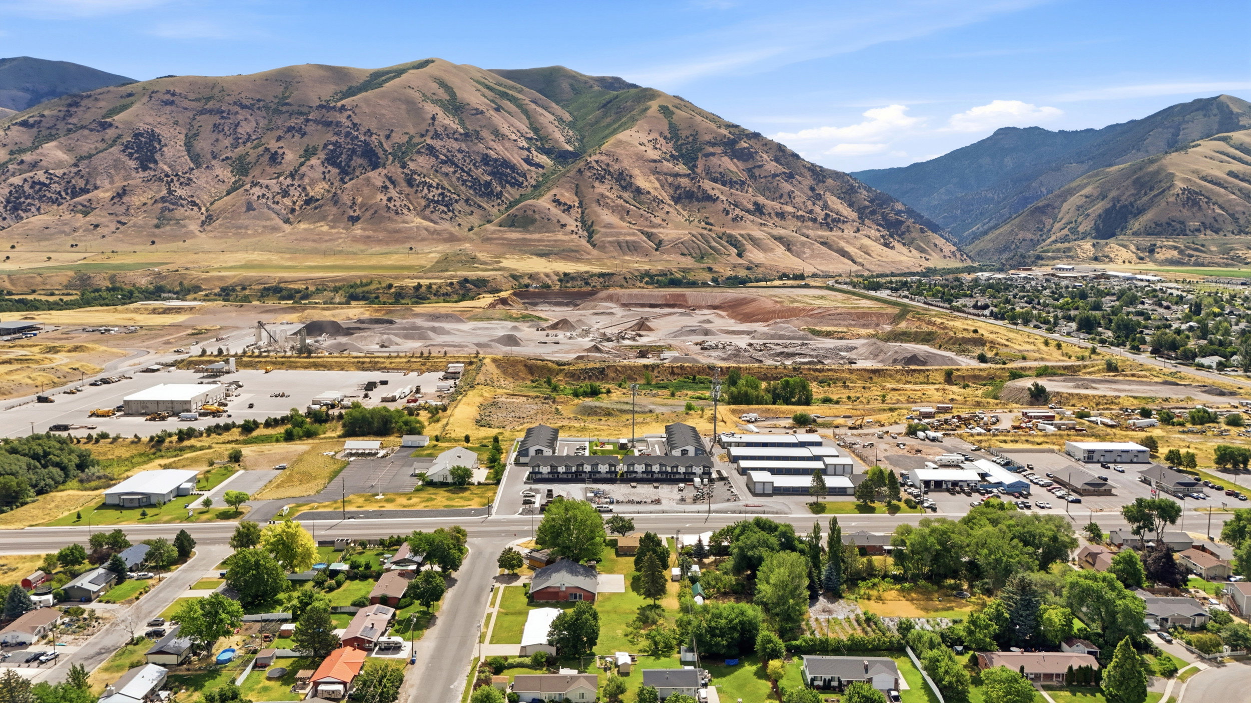 Mountainous terrain providing a natural backdrop