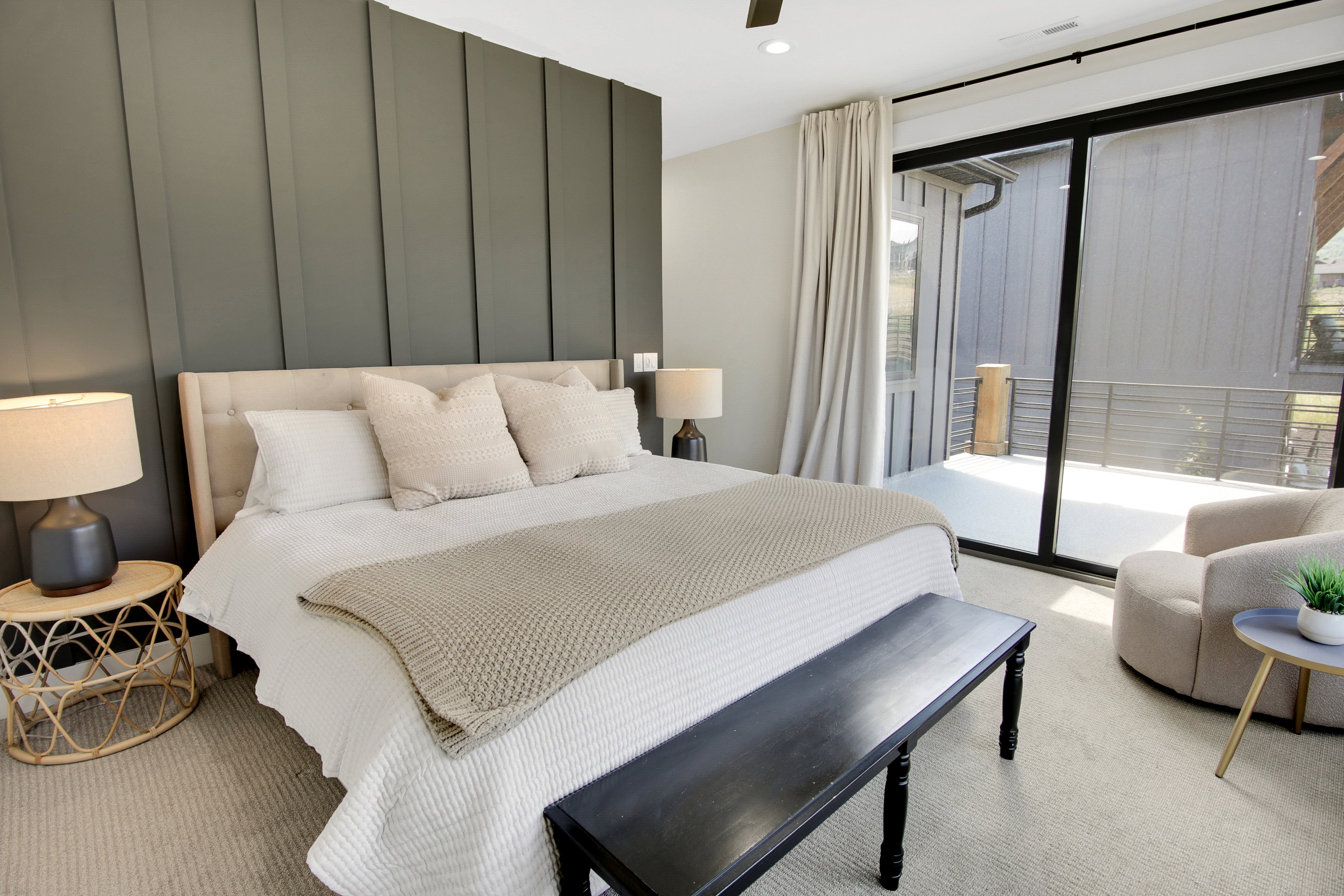Accent wall with vertical paneling
