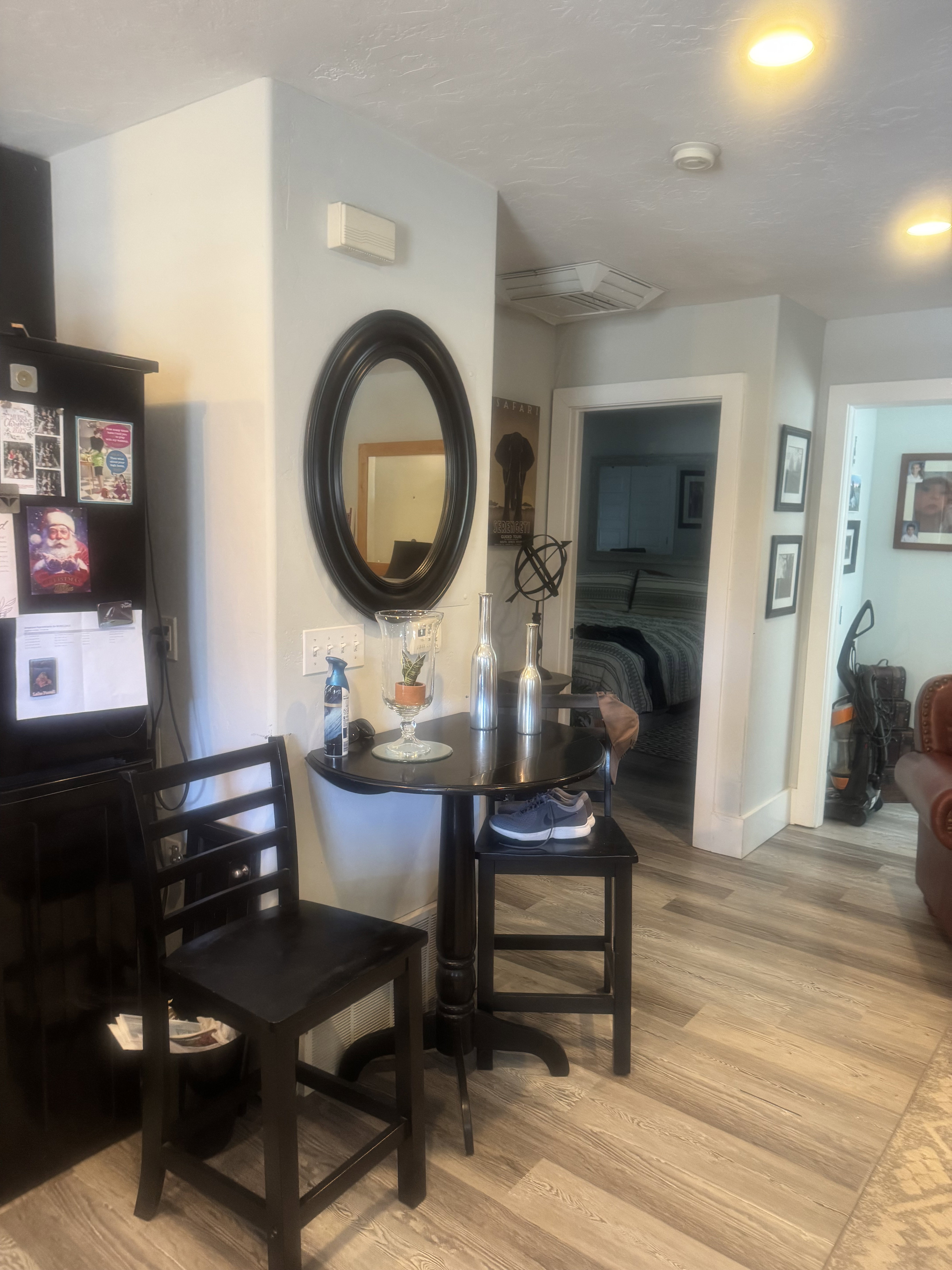 Interior space featuring light wood-finish flooring