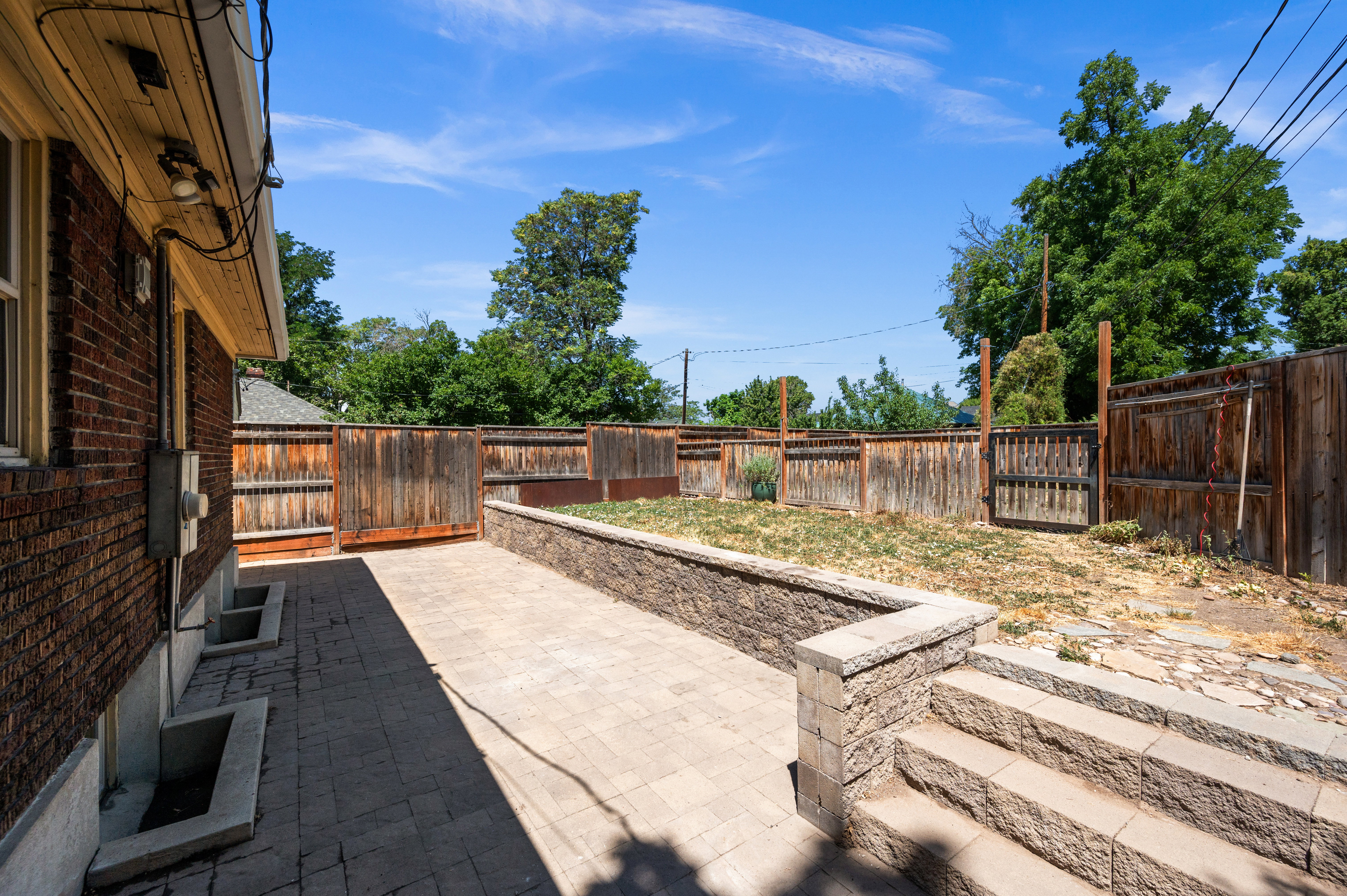 Large backyard patio