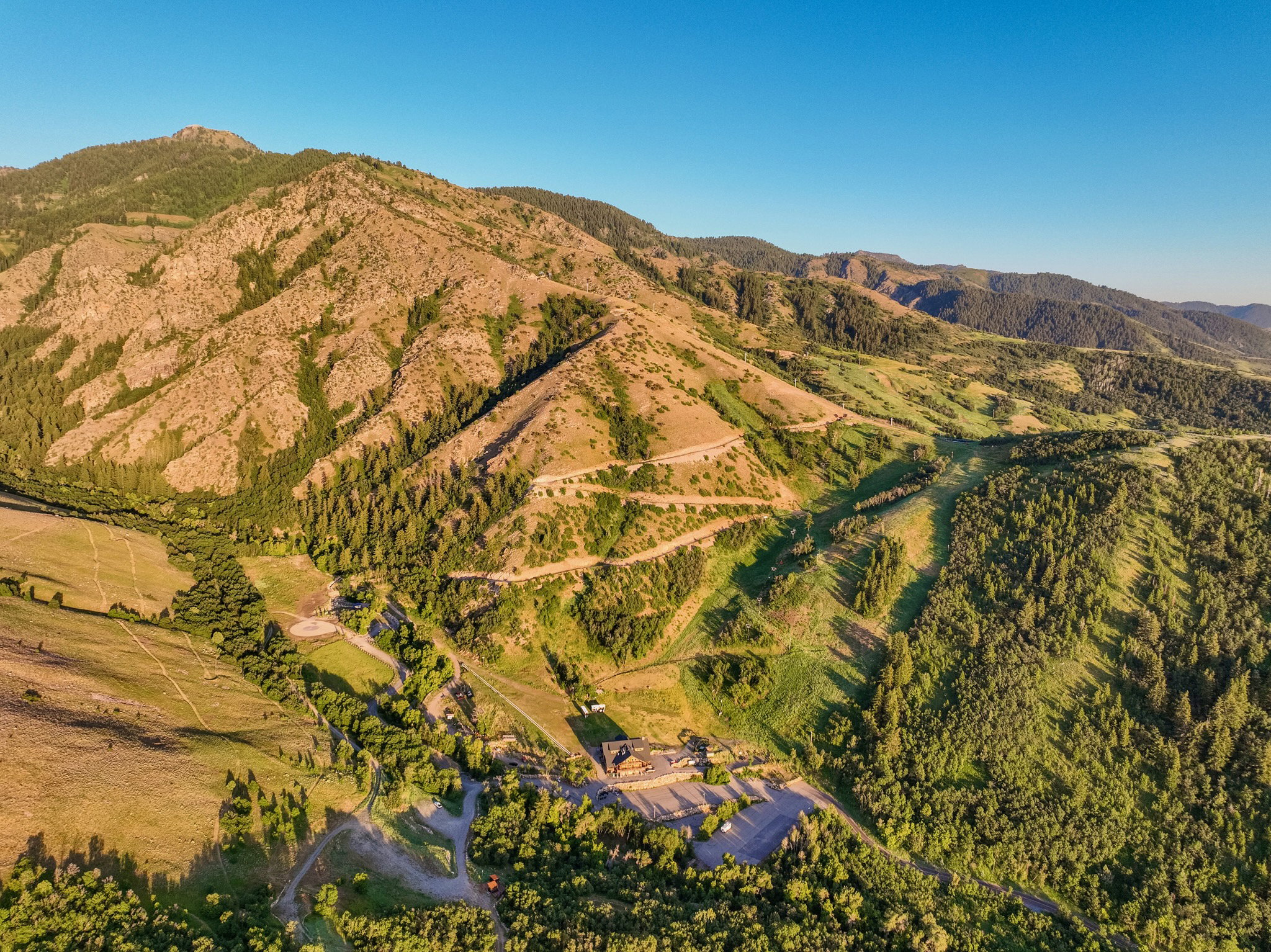 Expansive mountainous terrain featuring diverse landscapes