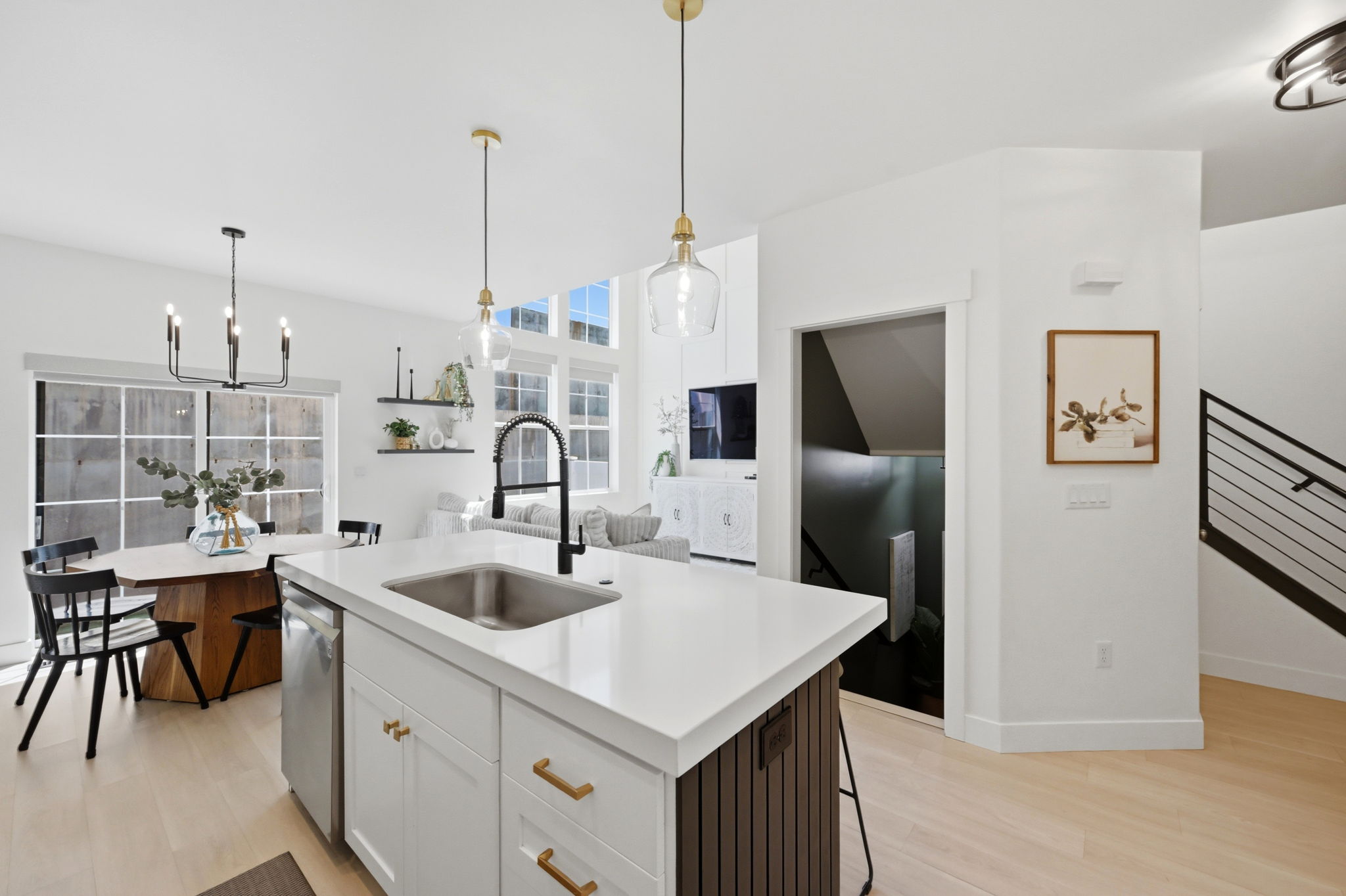 Open concept kitchen and dining