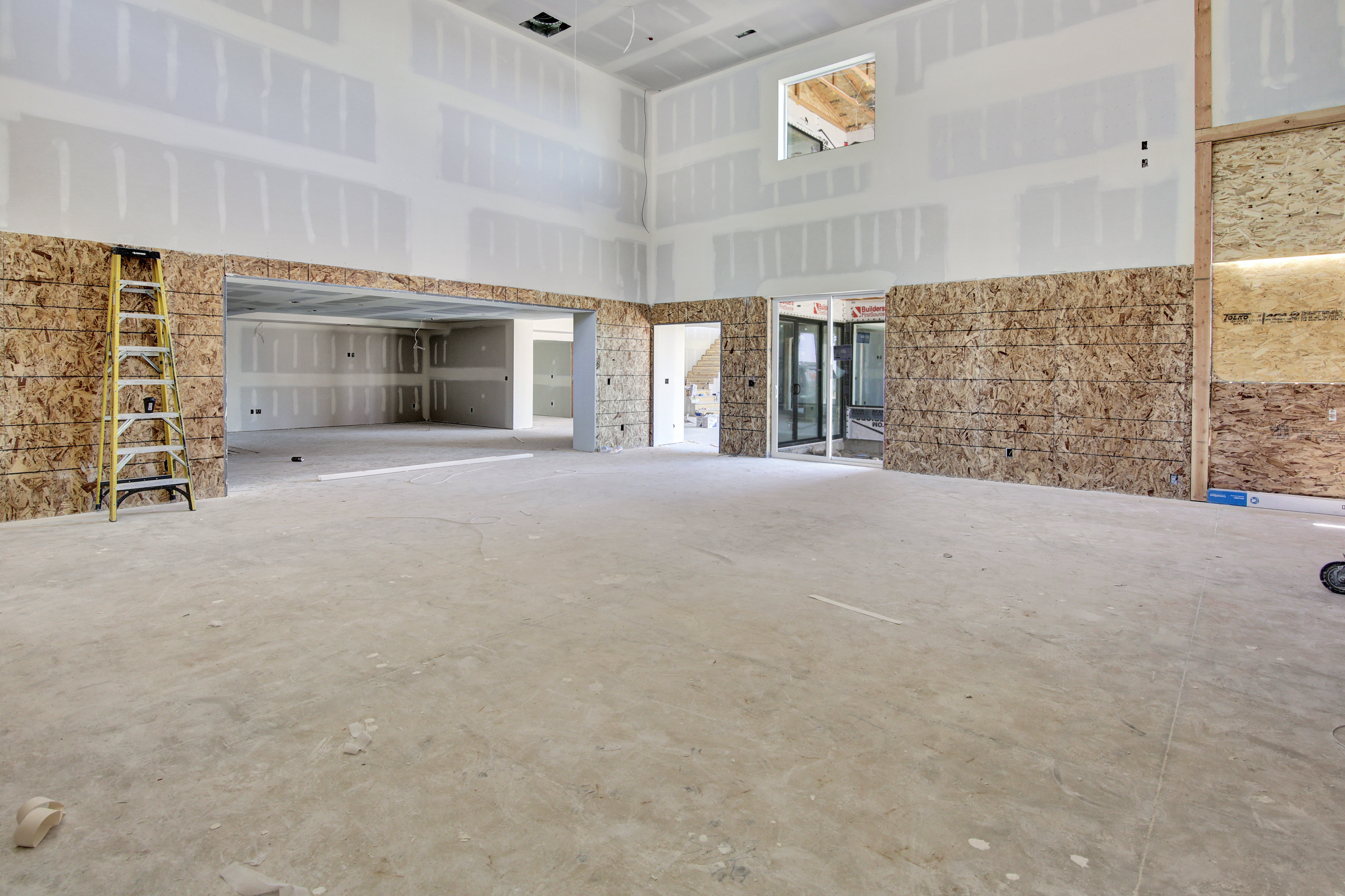 Court open to golf sim area and teen hangout area. Drinking fountain and kitchenette.
