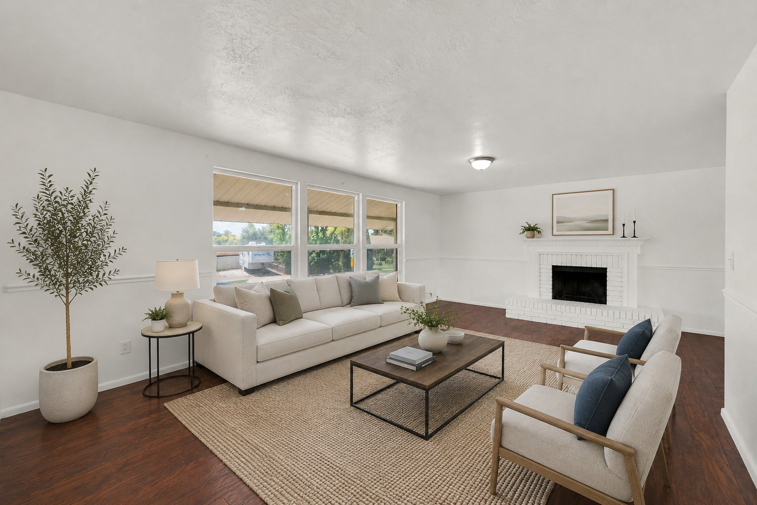 AI Staged Living Room
