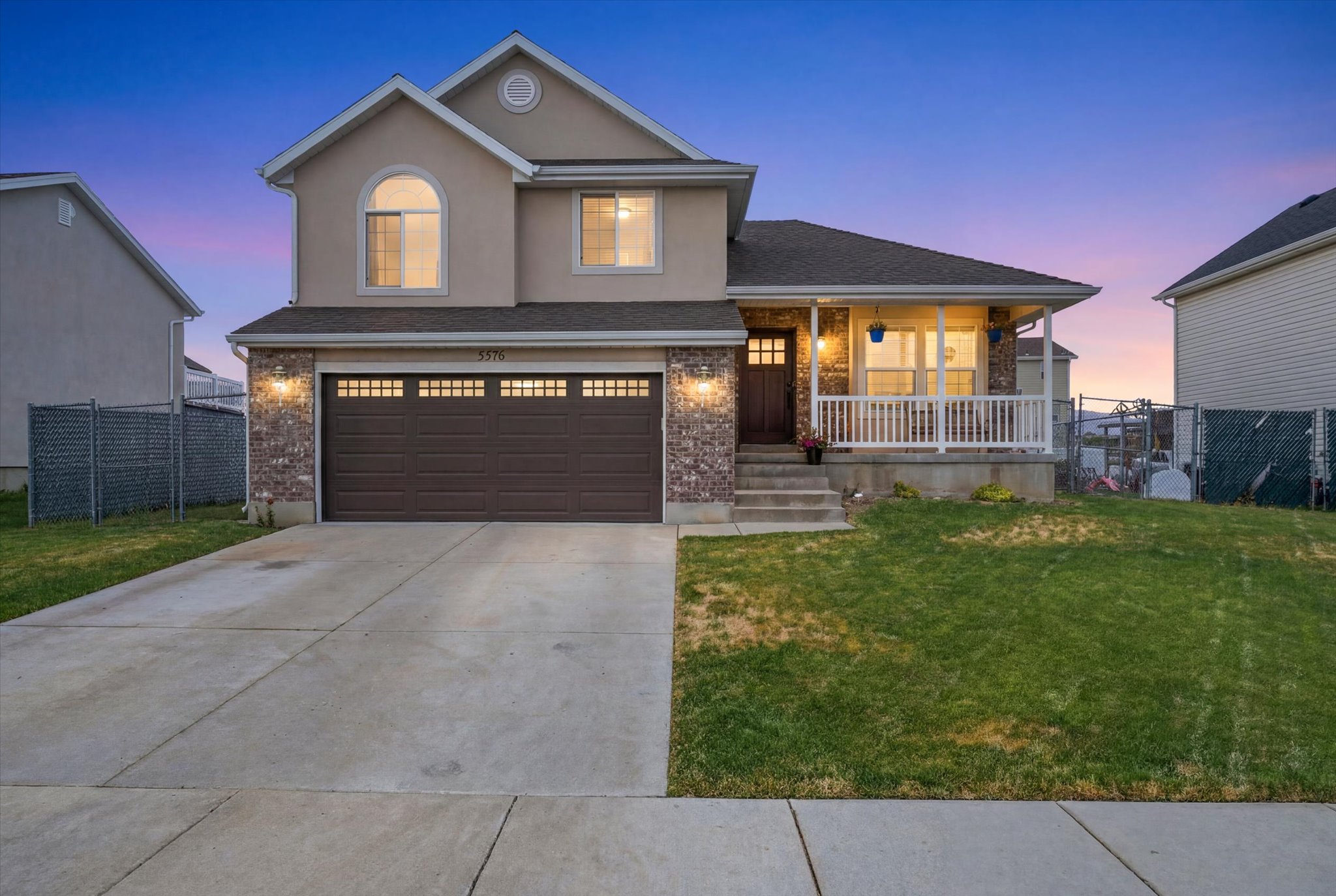 Contemporary multi-level home with porch