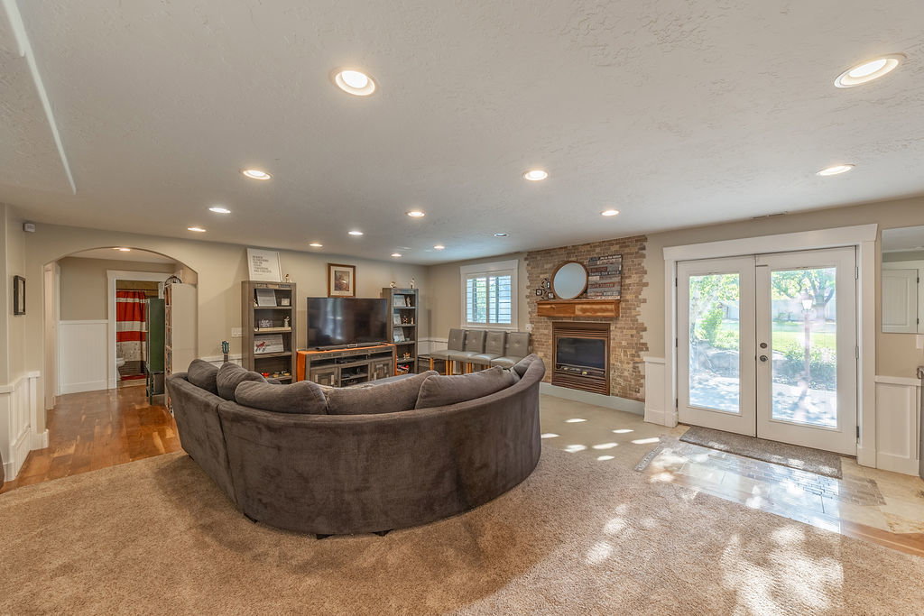 Living room with walk out