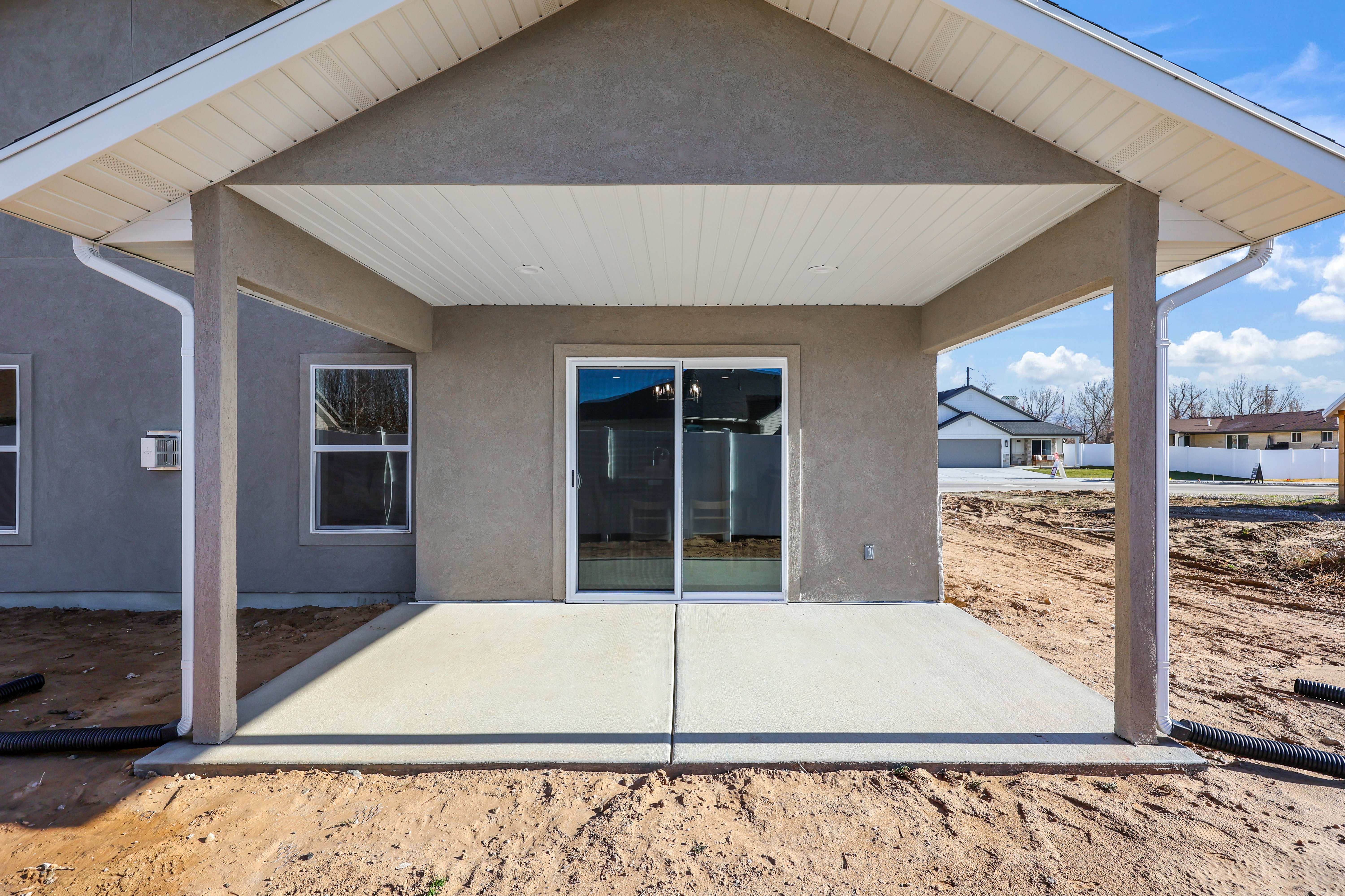 Covered patio with concrete slab