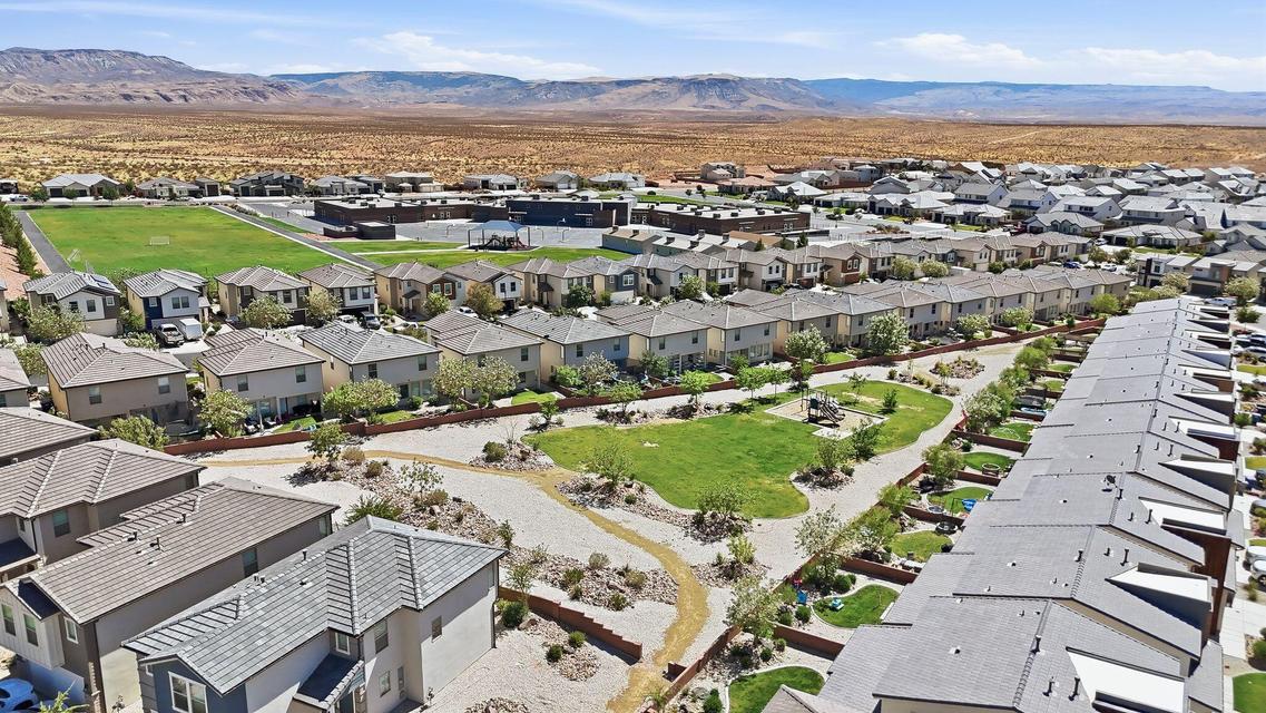 Expansive residential development with a mix of single-family homes and townhomes
