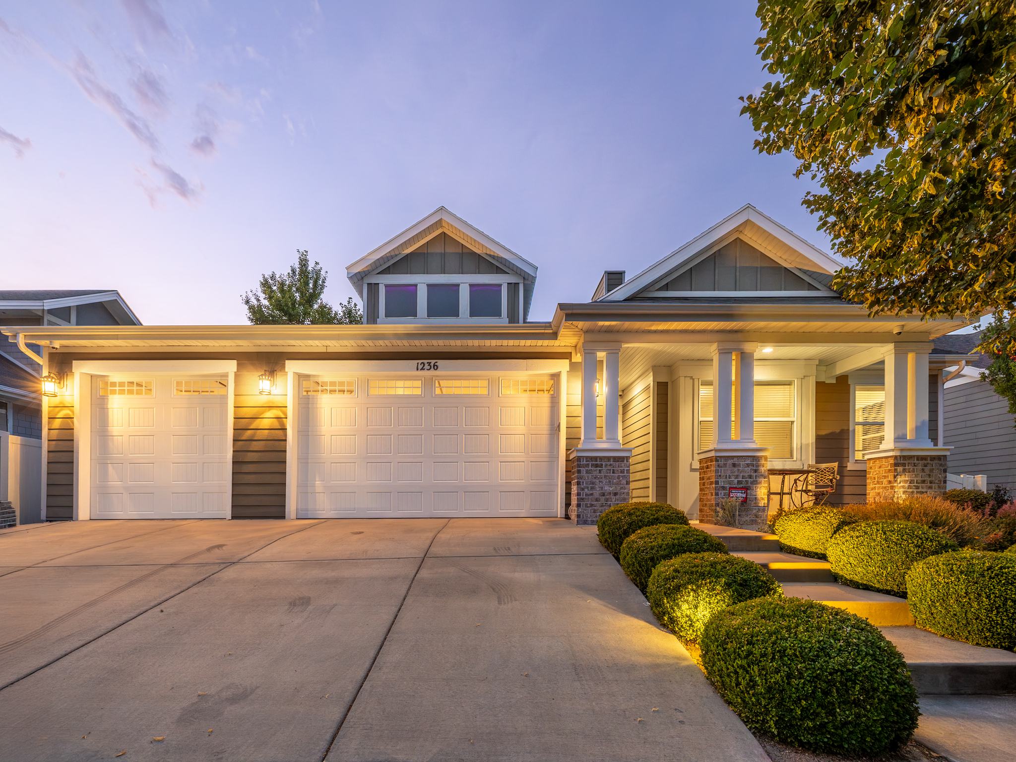 Craftsman-style exterior with a covered porch.
