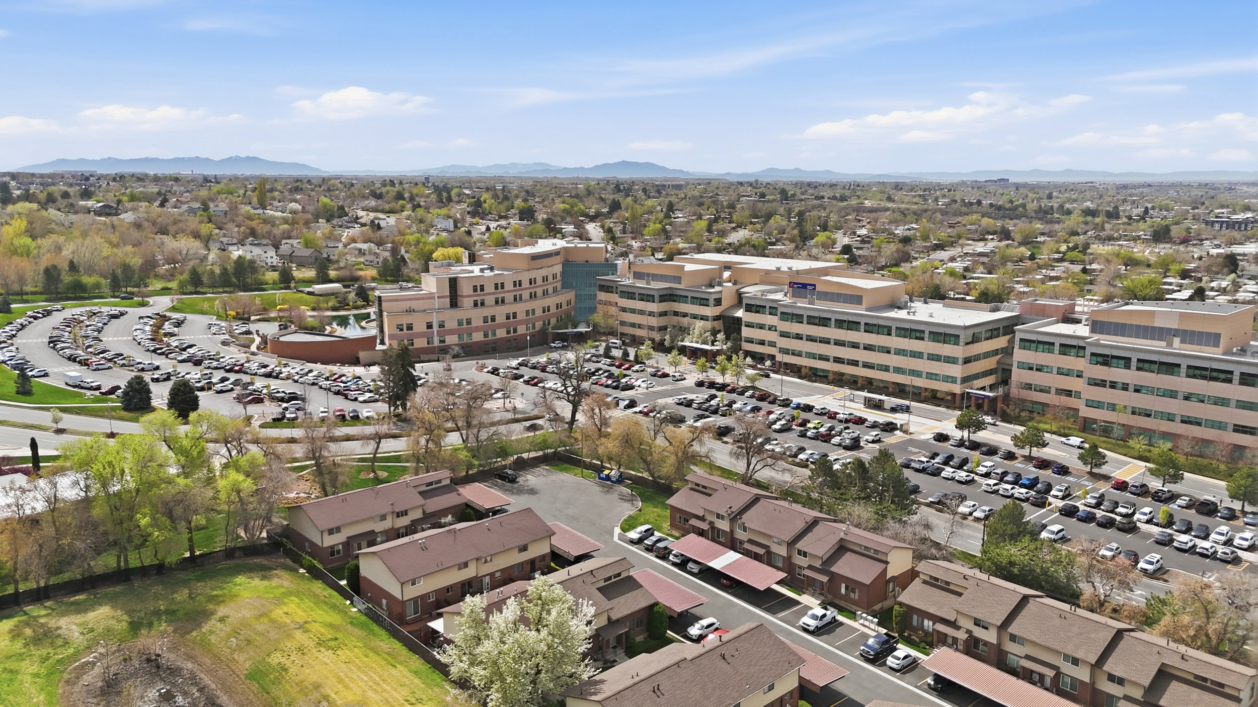 Aerial overview showcasing proximity to McKay Dee Hospital
