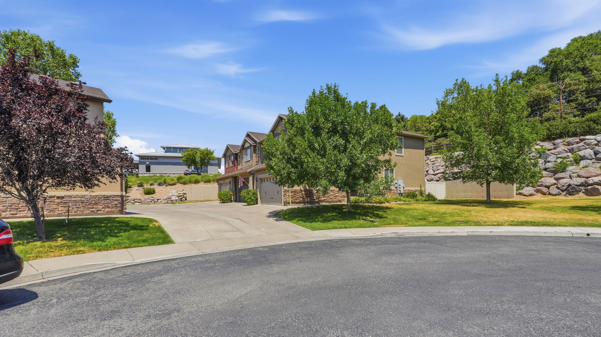 Two-story residential structures with attached garages