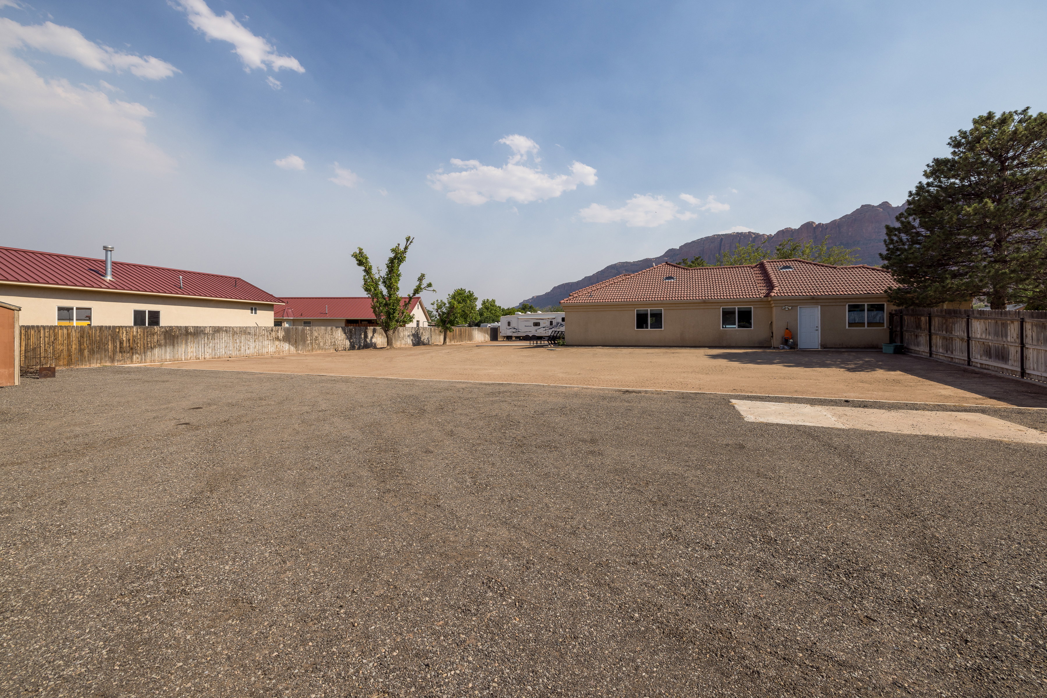 Expansive gravel lot offering extensive open space