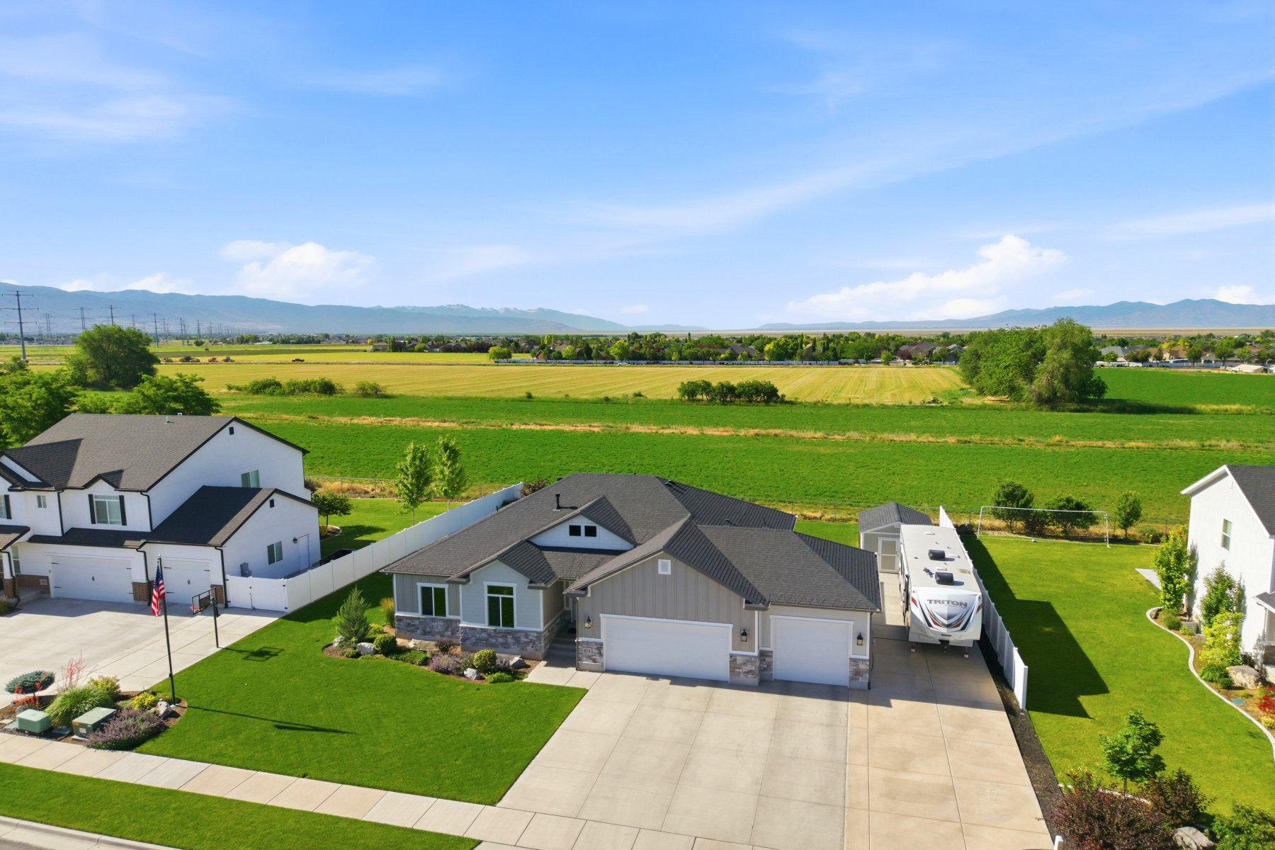 View of property with 55 ft RV pad with RV hook-ups!