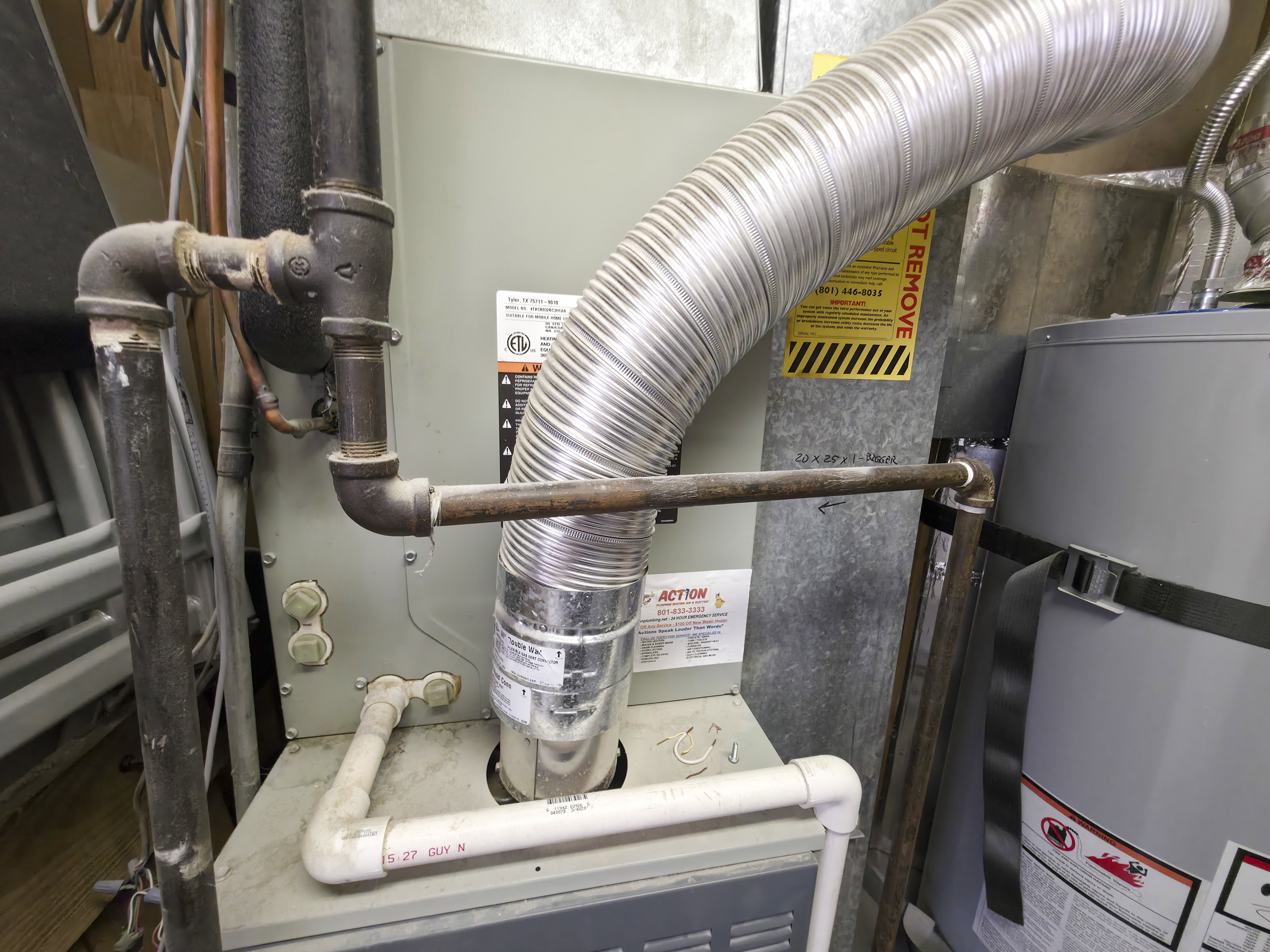 AC and ducting for furnace.