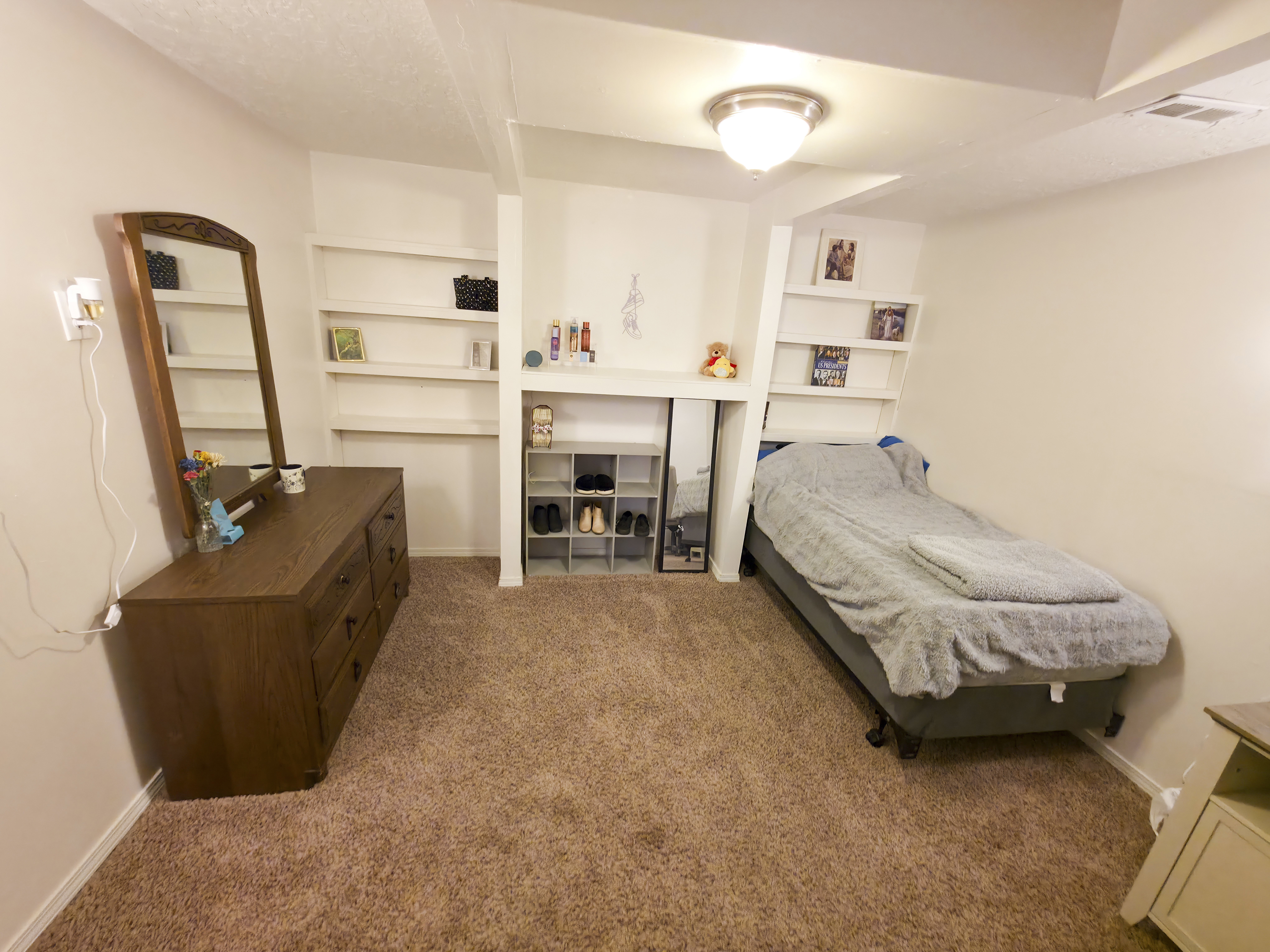 Family Room 2: Built in shelves.