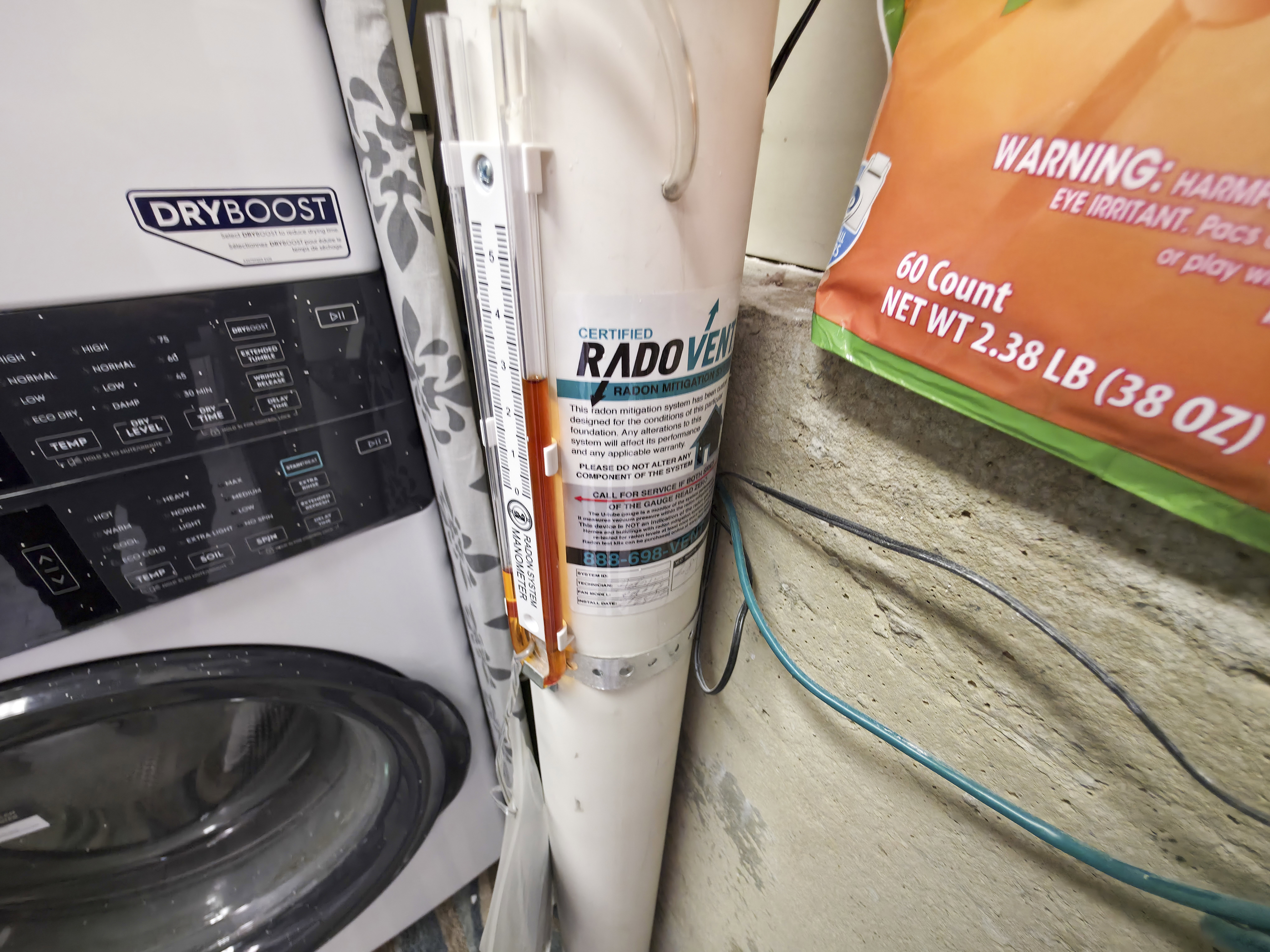Radon system professionally installed.