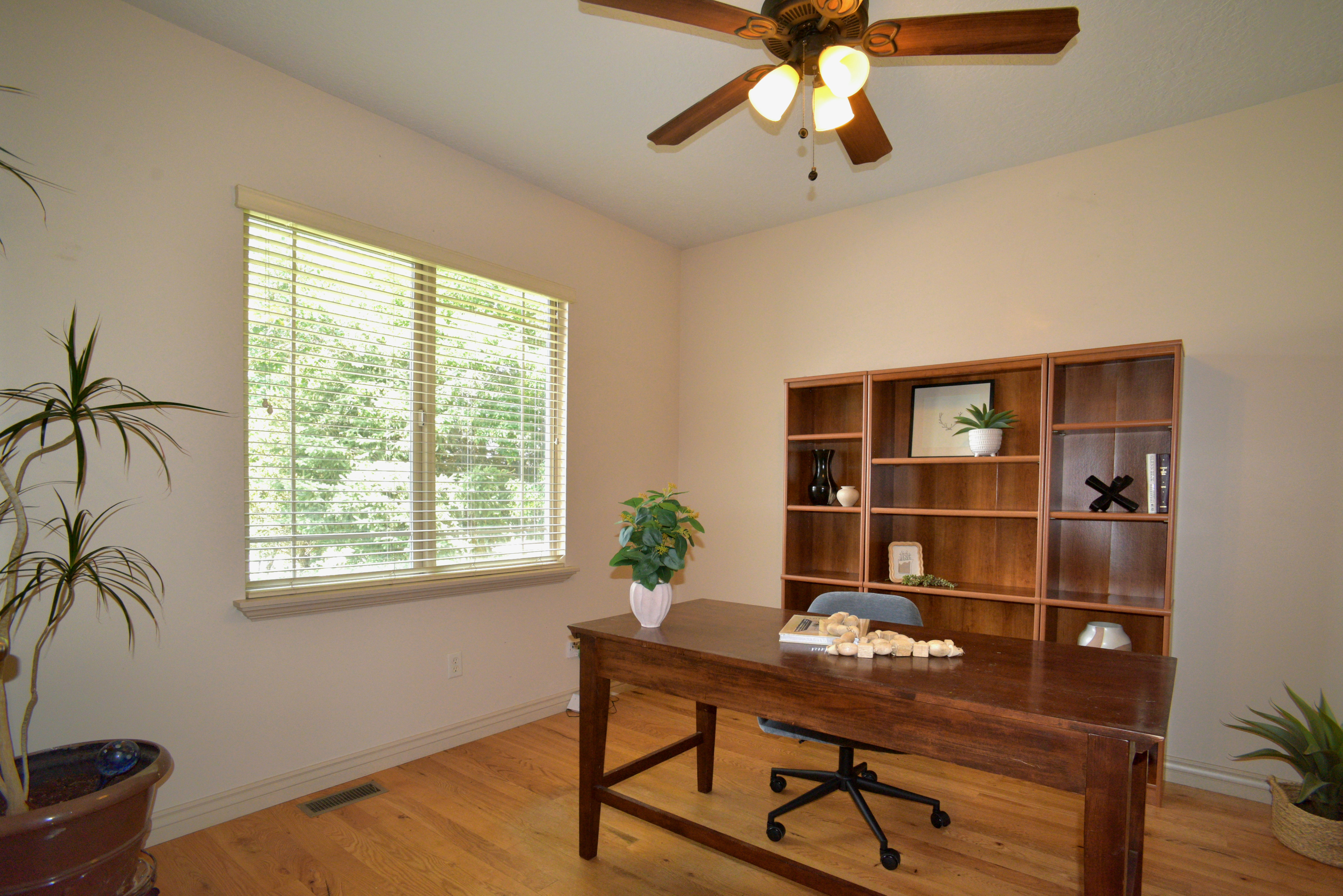 VAULTED OFFICE WITH HARDWOOD FLOORS
