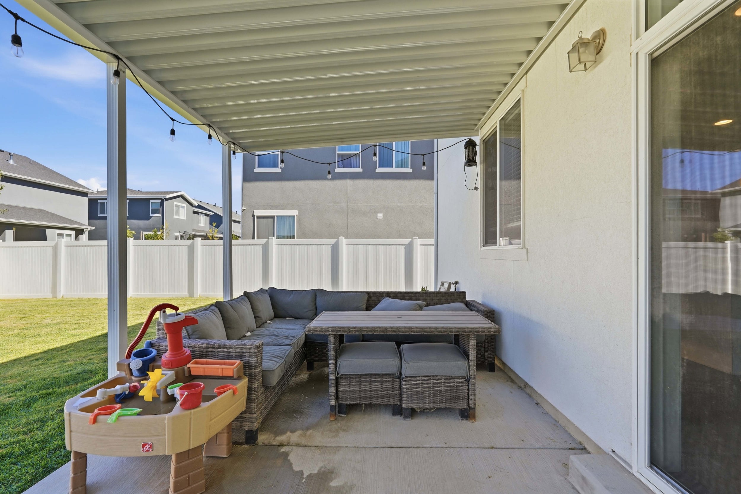 Covered patio area