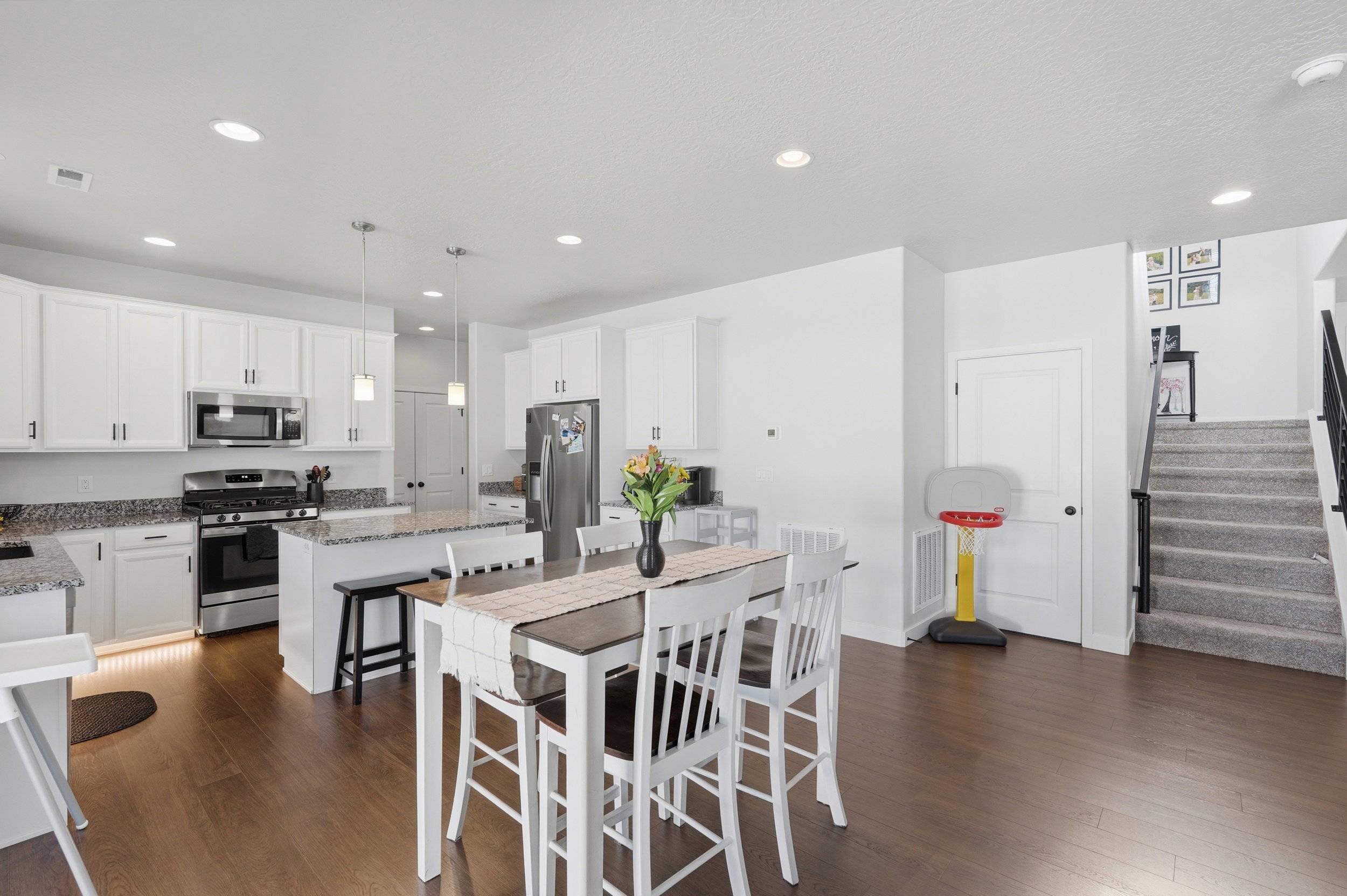 Kitchen, with upgraded counter tops, under cabinets  lights, and soft-close-cabinets