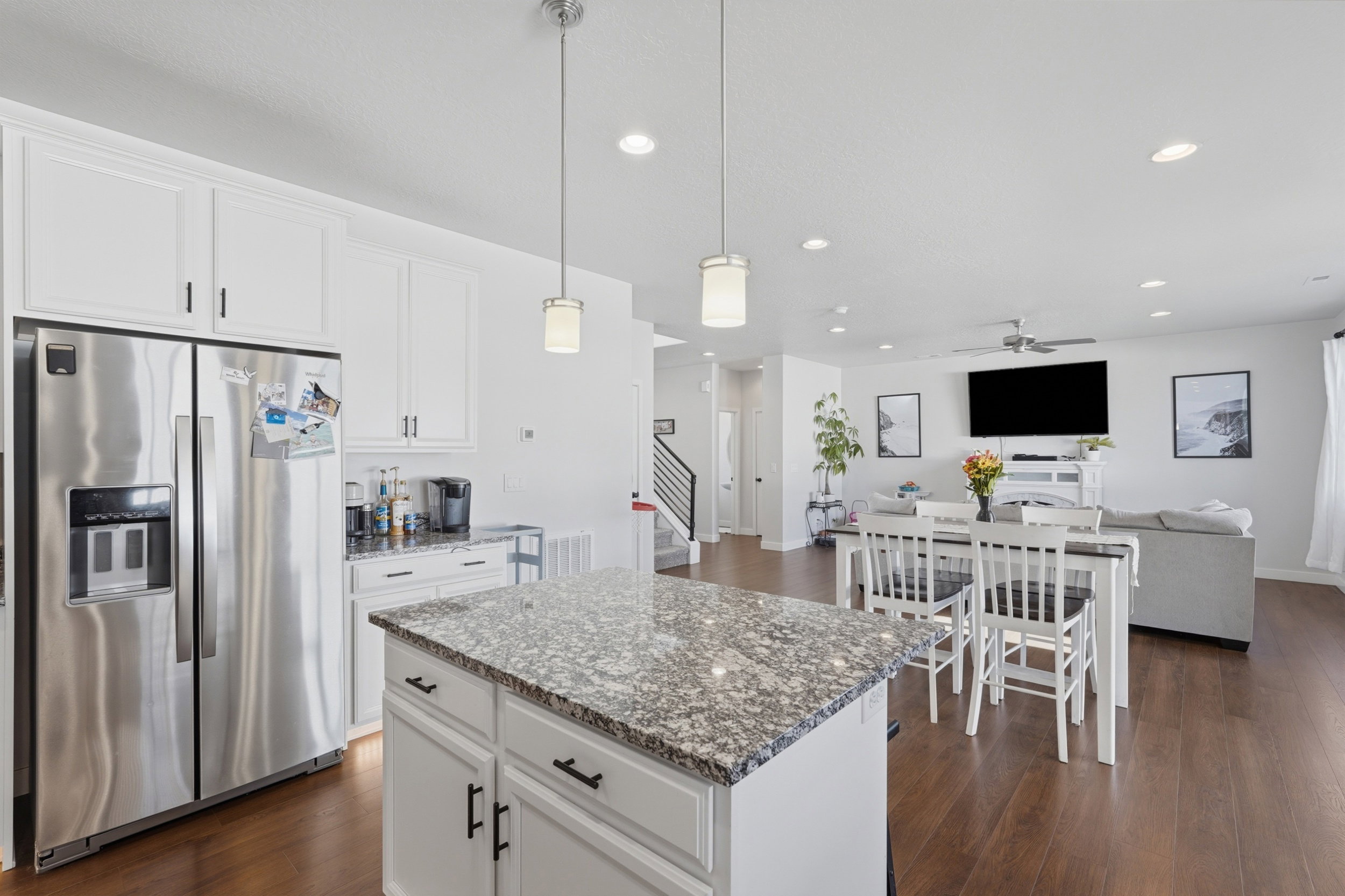 Kitchen, with upgraded counter tops, under cabinets  lights, soft-close-cabinets and gas range