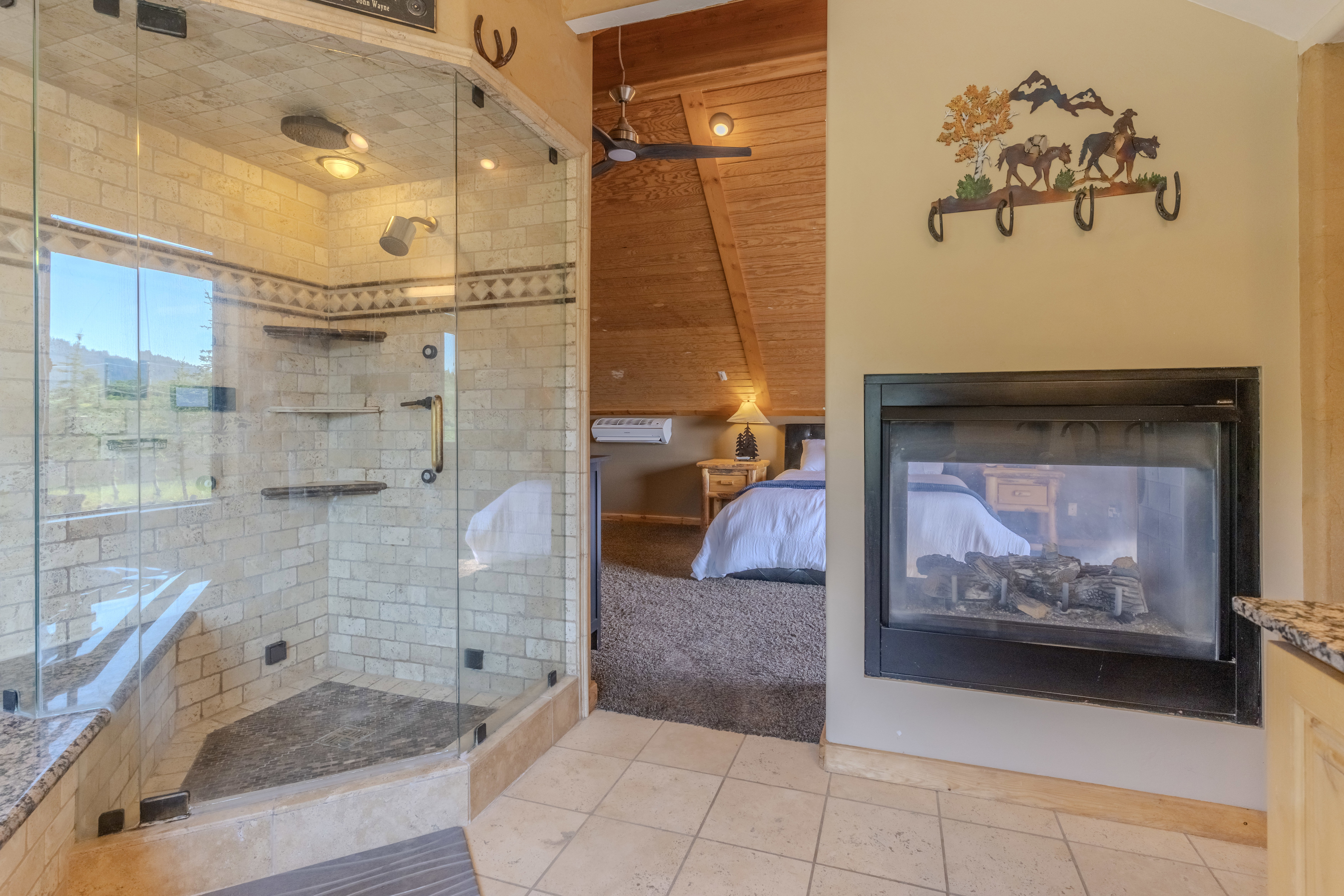 Glass-enclosed steam shower