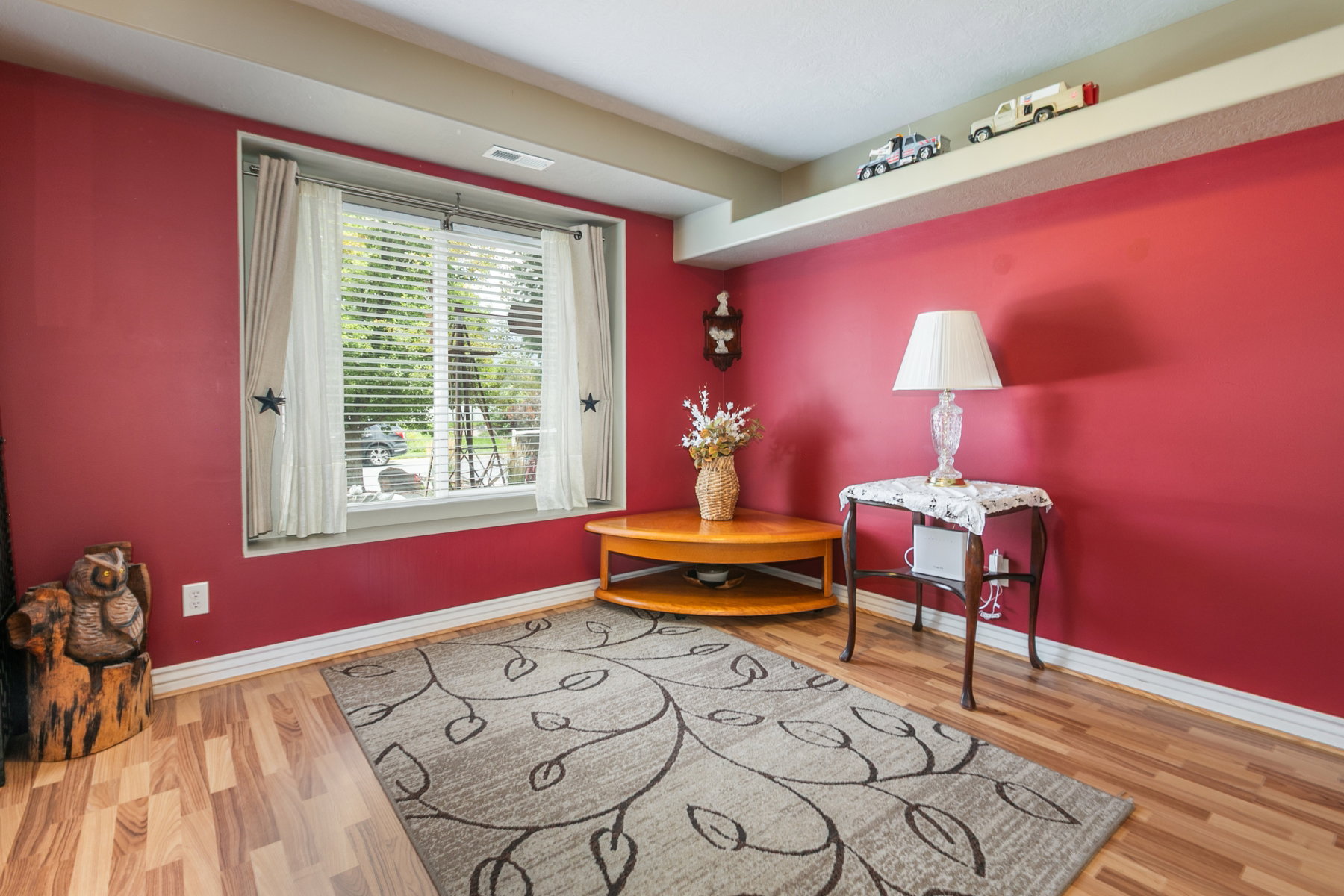 Wood-finish flooring throughout