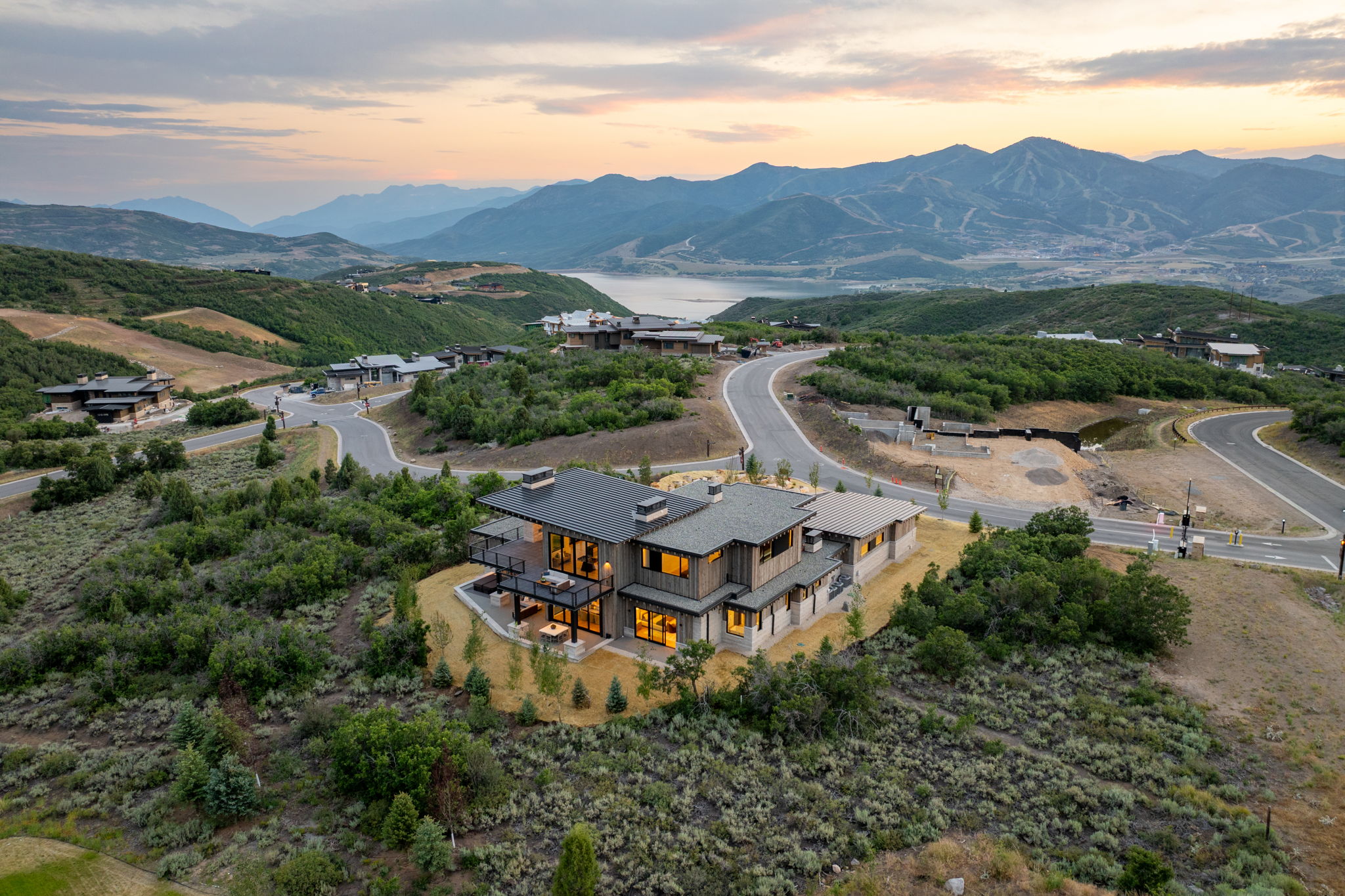 Modern architectural residence featuring a multi-level design