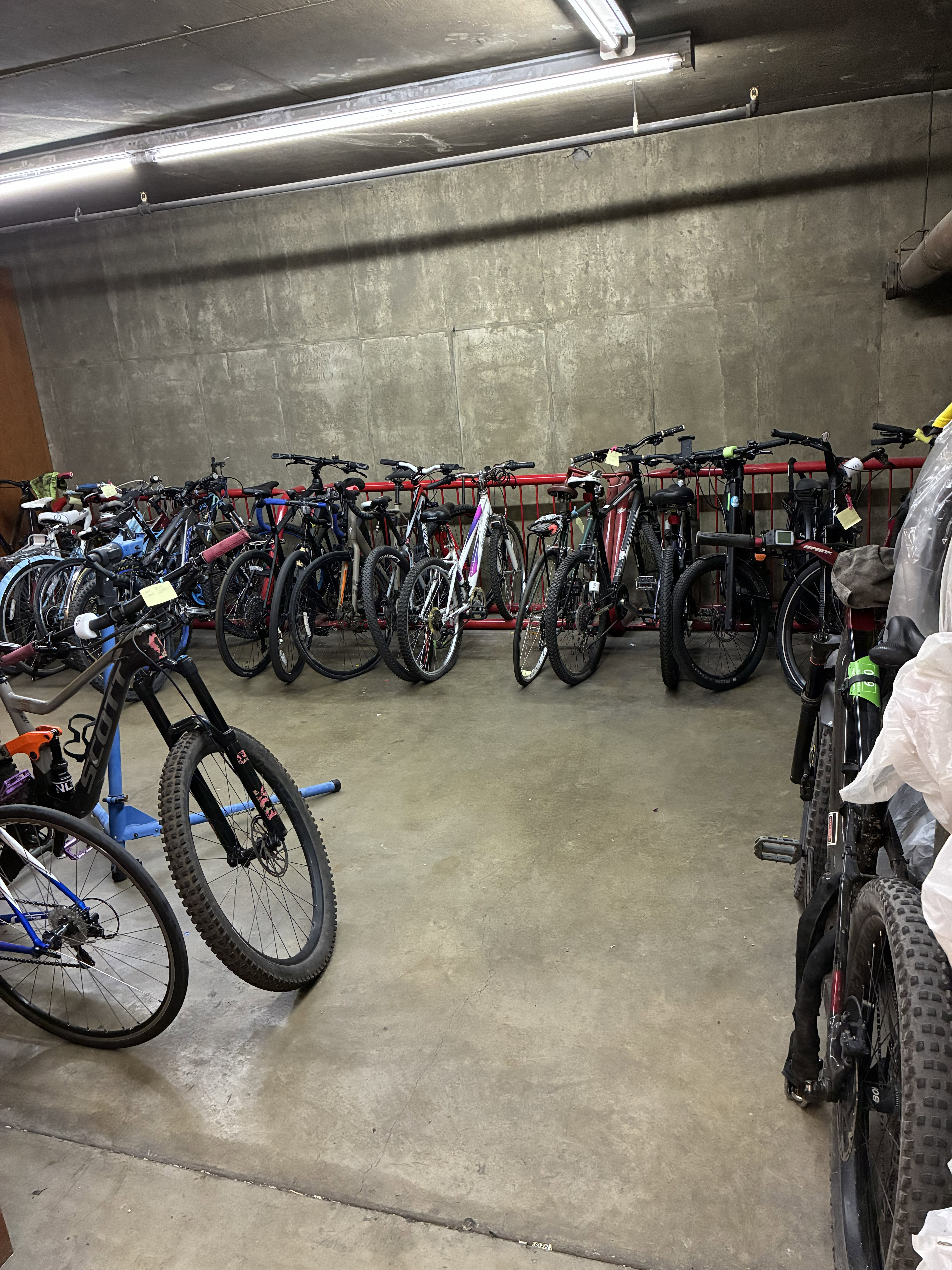 Dedicated bicycle & tire storage area.