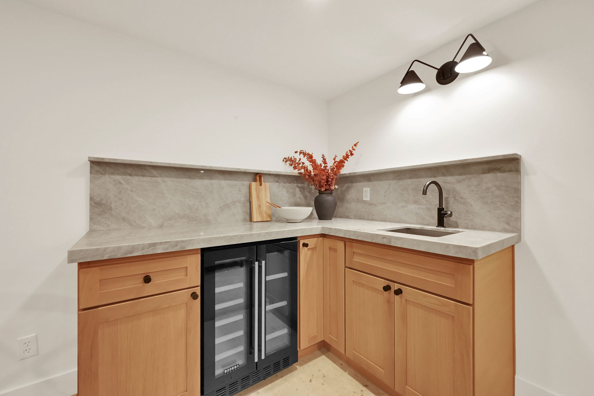Wet bar in lower level
