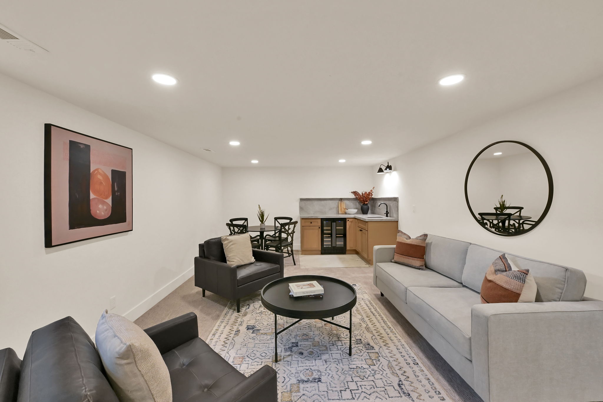 Family room featuring a wet bar