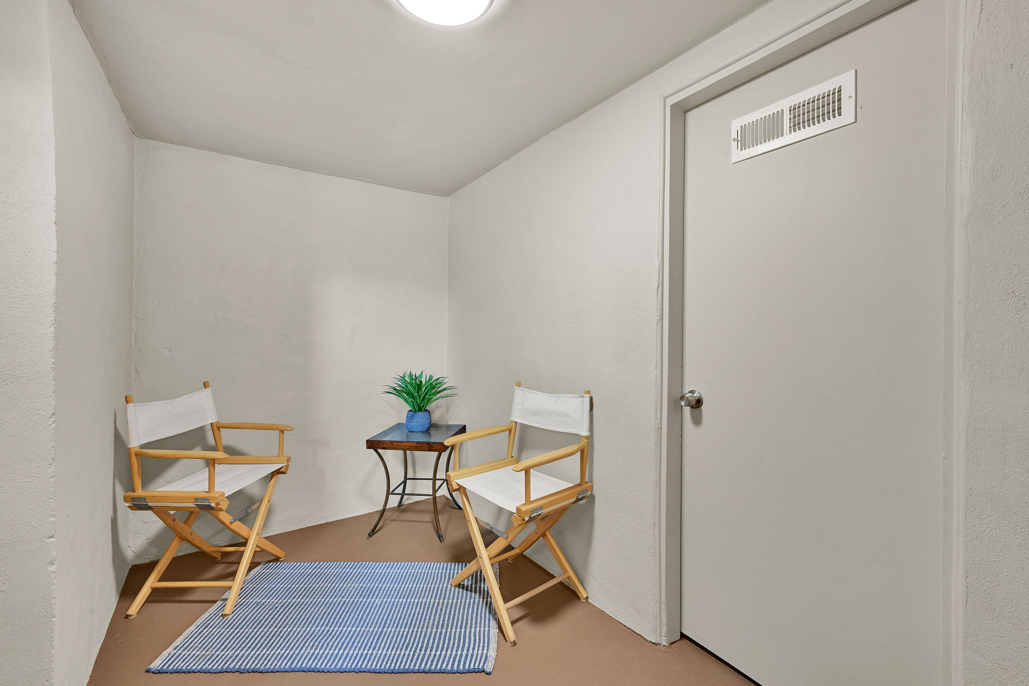 Neutral-toned walls and flooring provide a versatile foundation