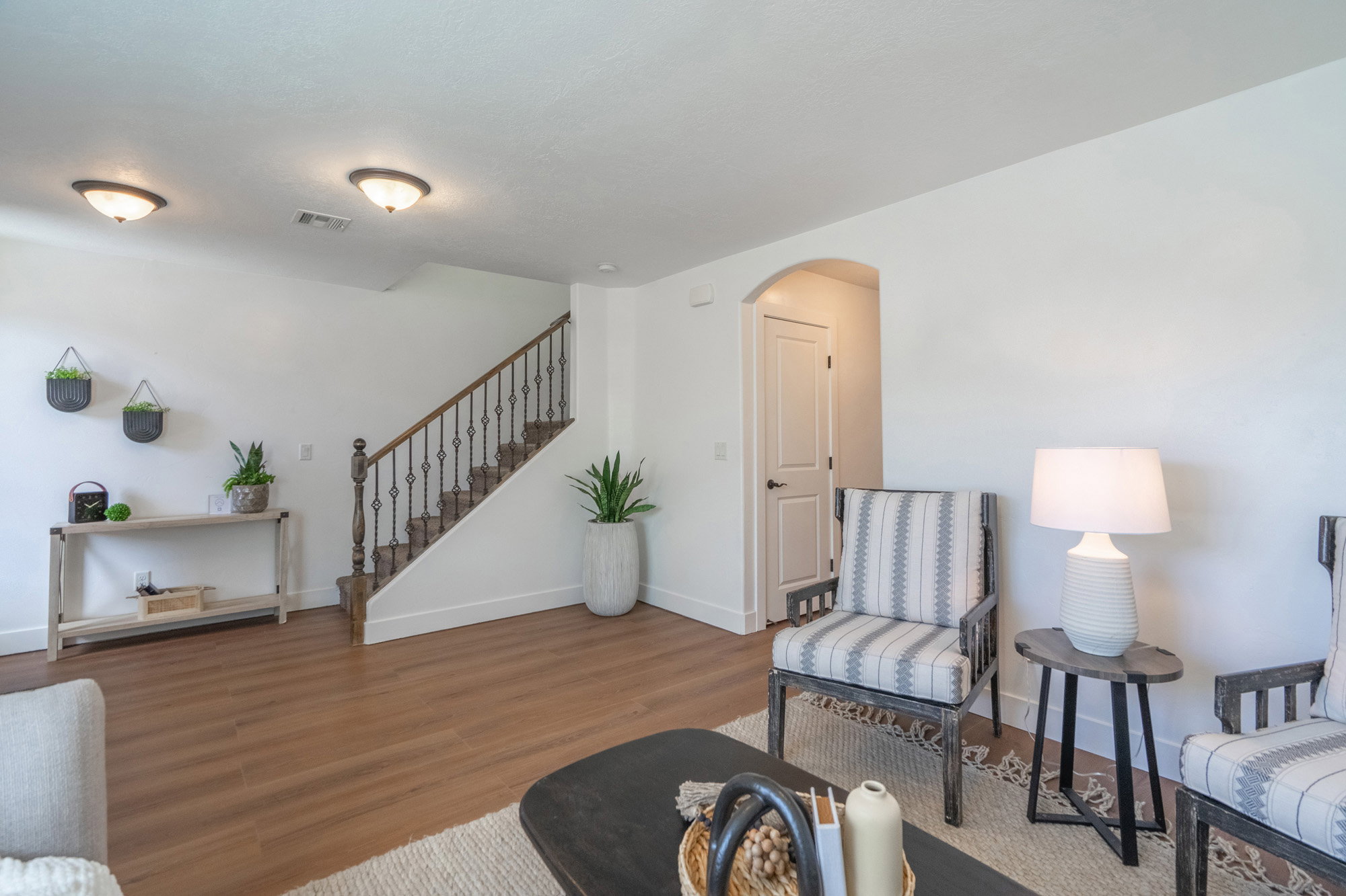 Wood-finish flooring throughout