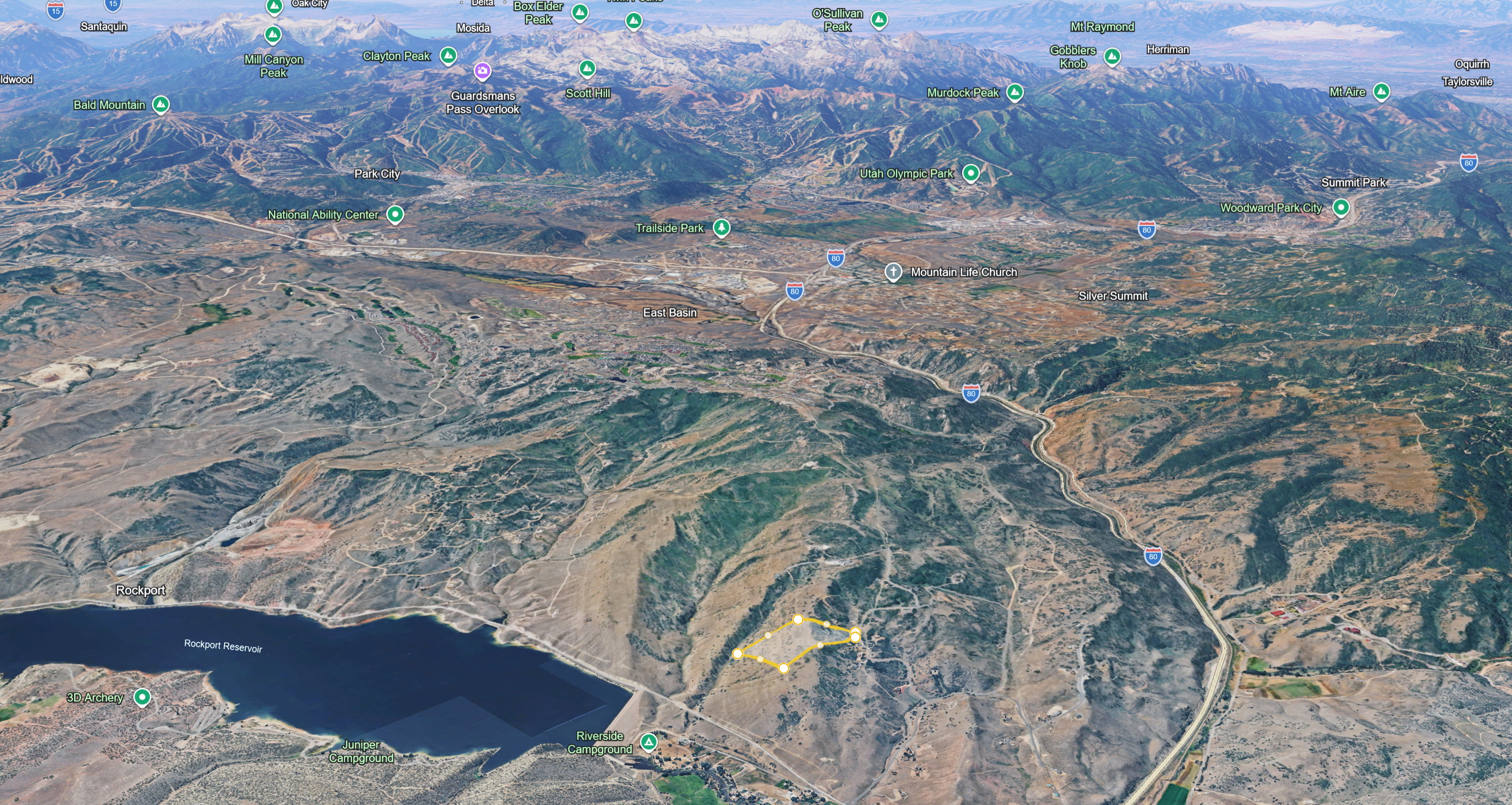 Aerial Imagery. Highlighting the property's geographic location and surrounding terrain