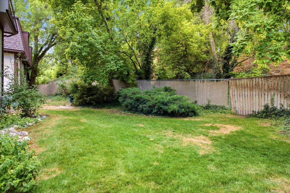 This is a secluded private green space just off the patio as well as a short cut to the garage.