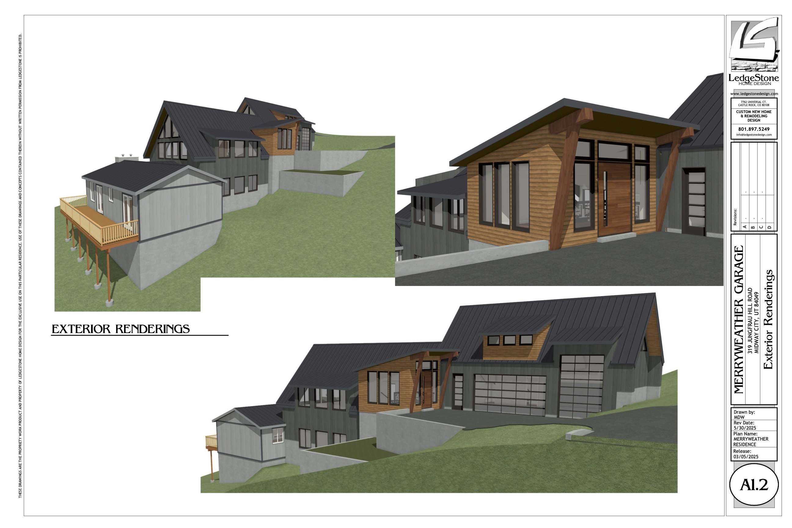 Renderings showing how you could connect the garage and the main house.
