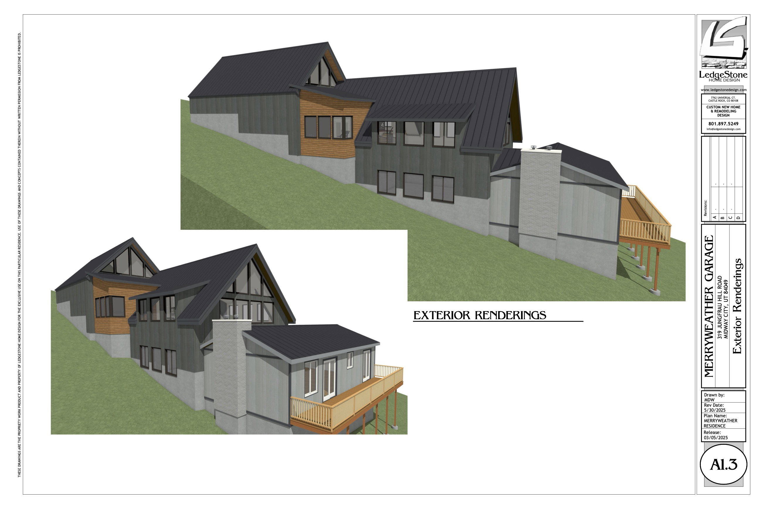 Renderings showing how you could connect the garage and the main house.