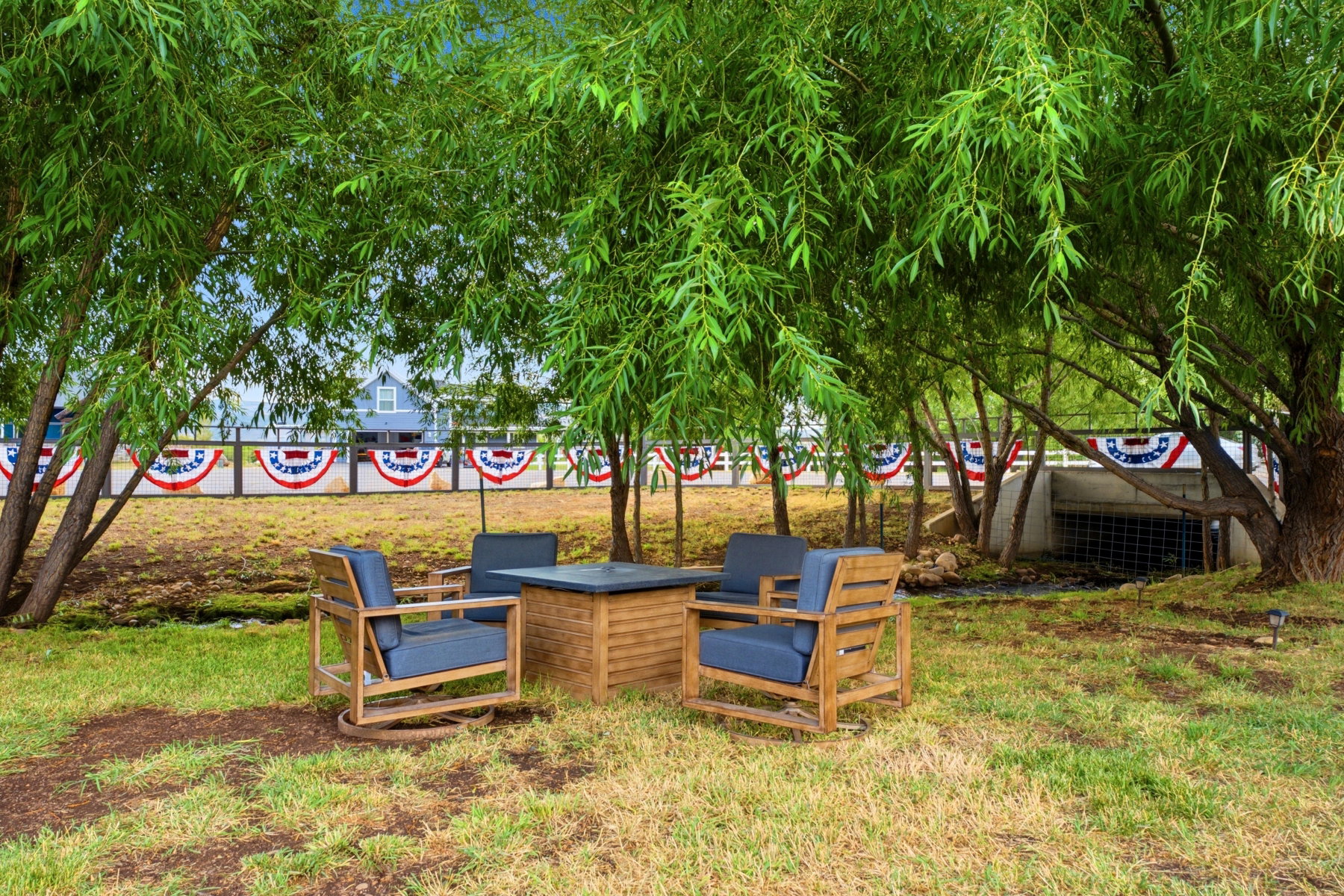 Mature trees providing natural shade