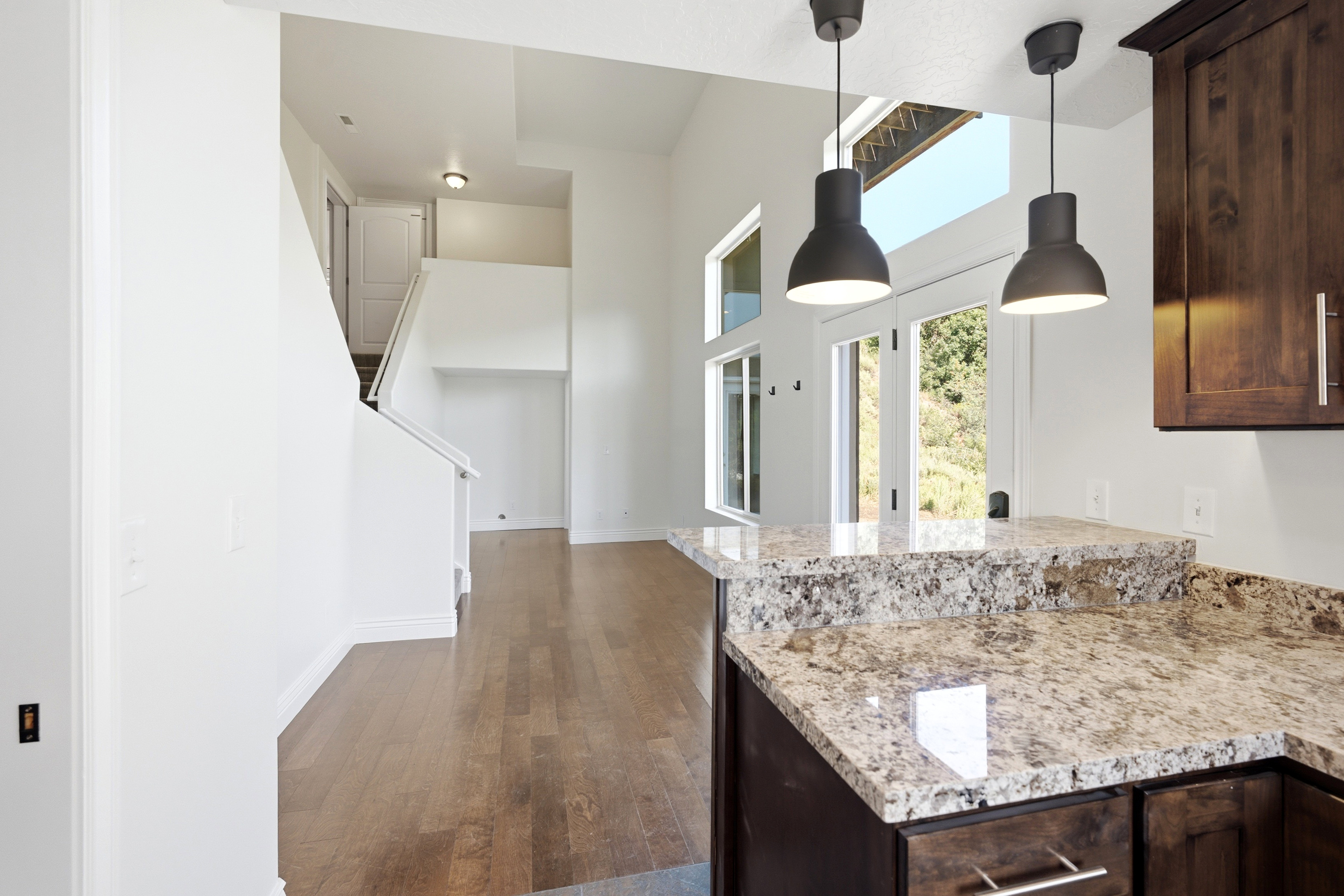 View of the living area of the ADU from the kitchen