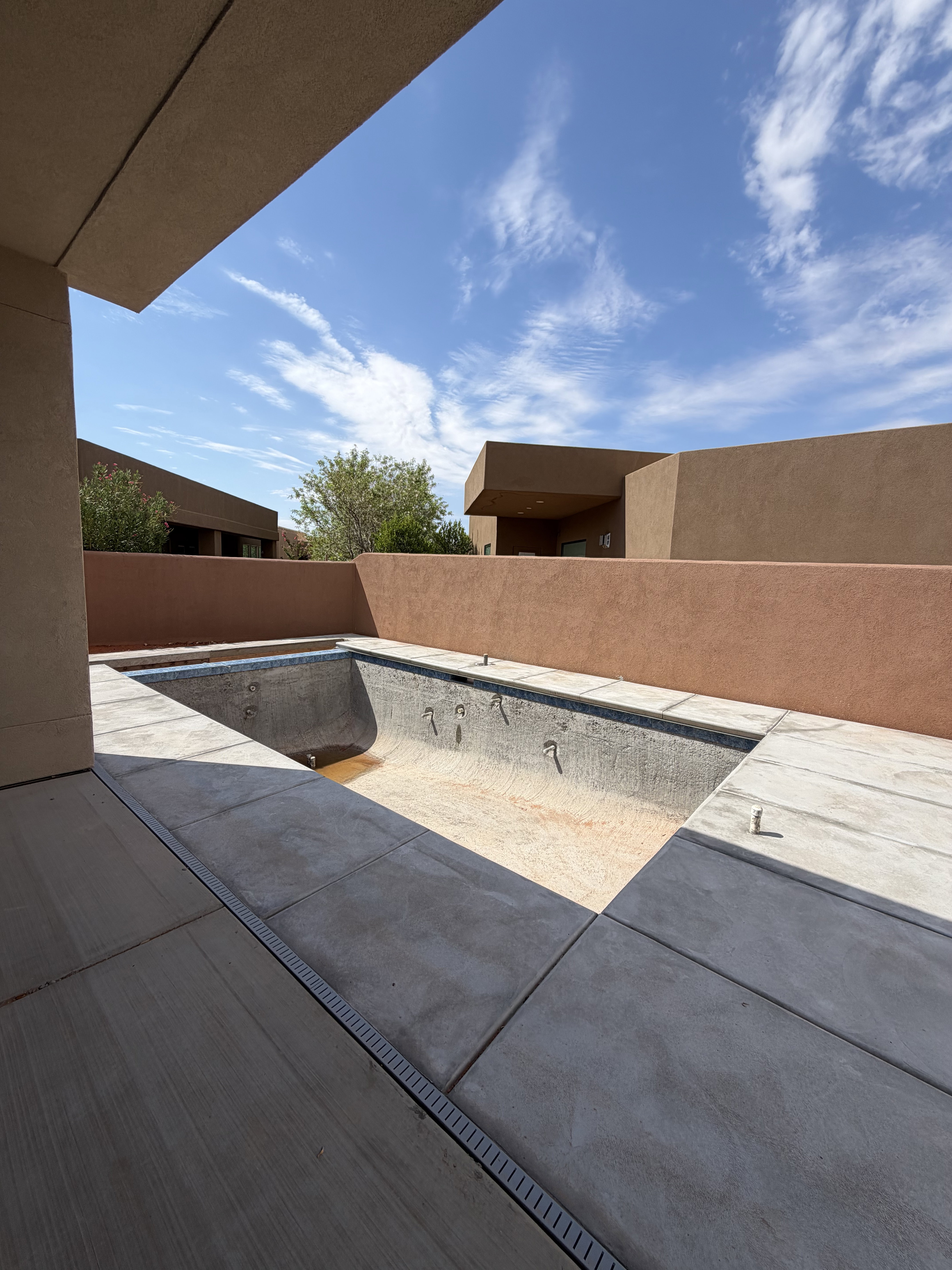 Outdoor pool under construction