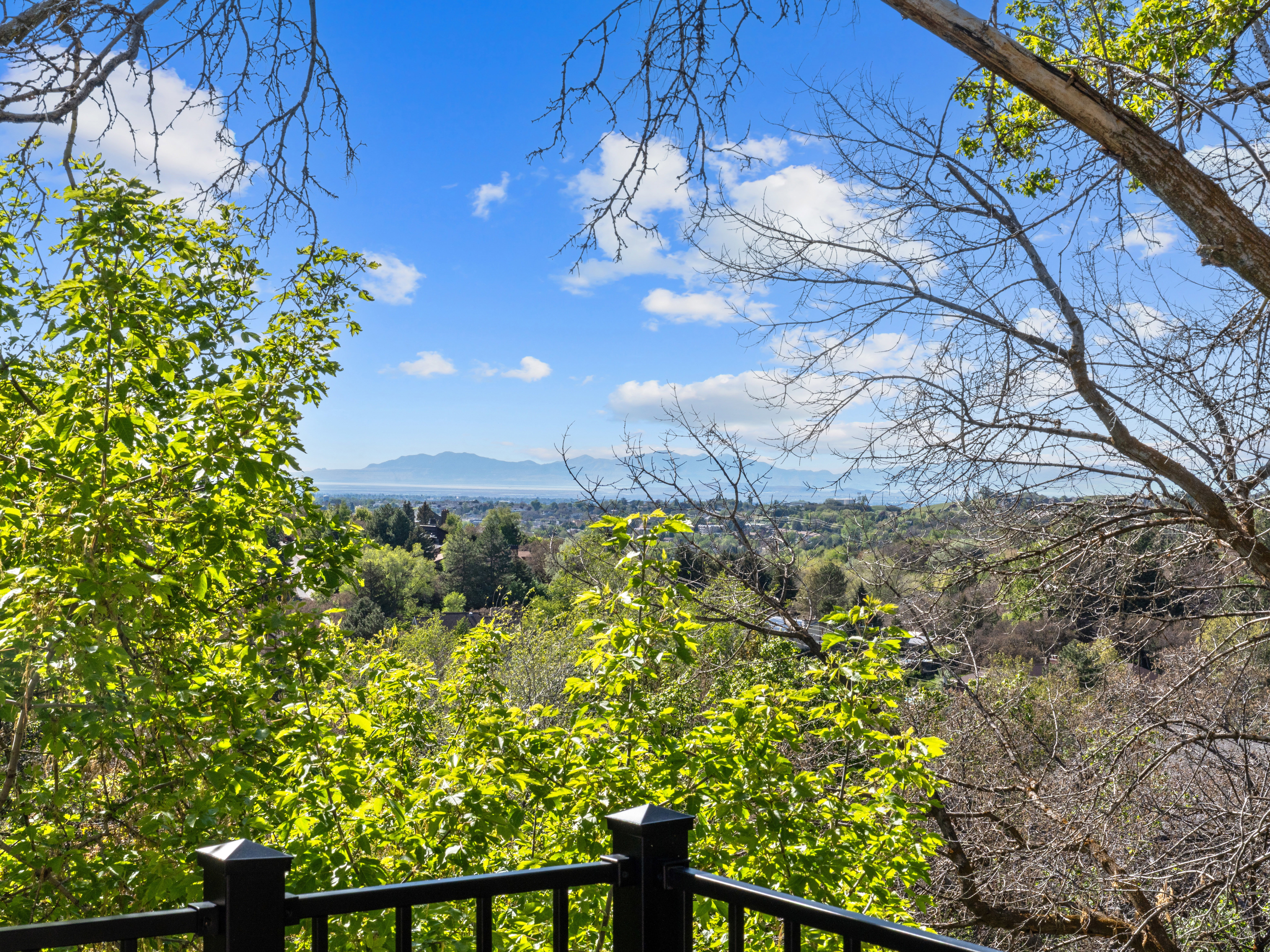 Expansive outdoor scenery featuring distant mountains and a body of water