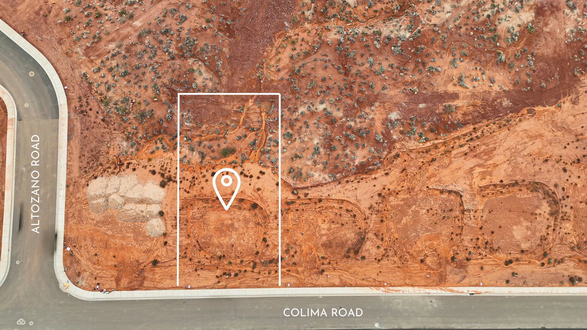 Aerial Property Survey. Outlining the boundaries of the property and its immediate surroundings