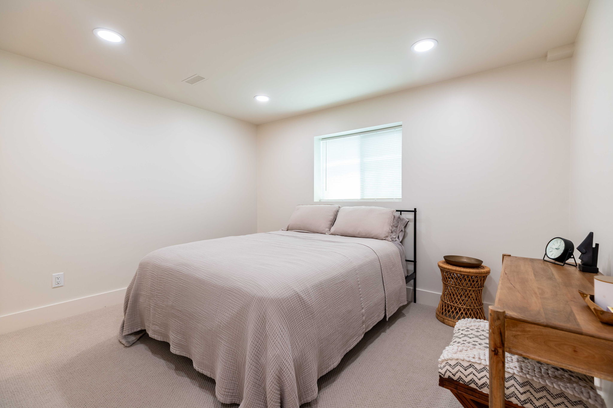Bright interior space featuring recessed lighting and neutral wall tones
