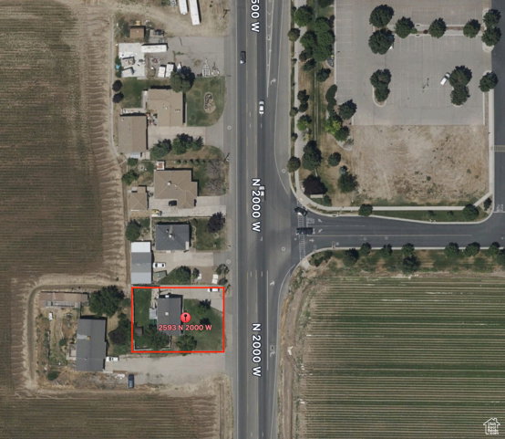 Aerial Property View. Illustrating the property's location and surrounding area with identifying coordinates