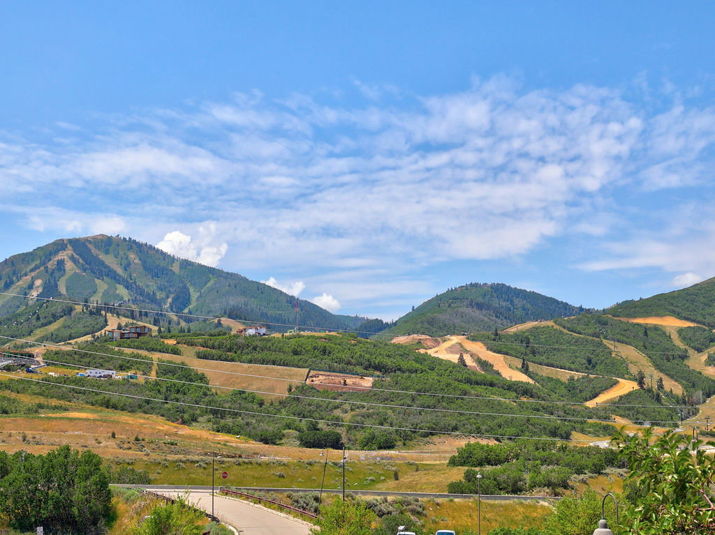 The views from the balcony of the expansive new ski slopes just across the highway